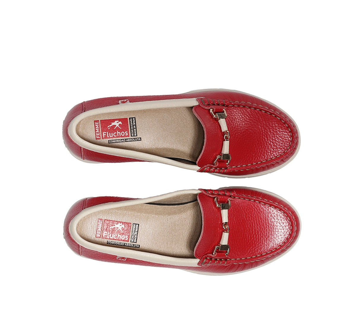 Fluchos Fluvia F2421 mocassin rouge femme cuir