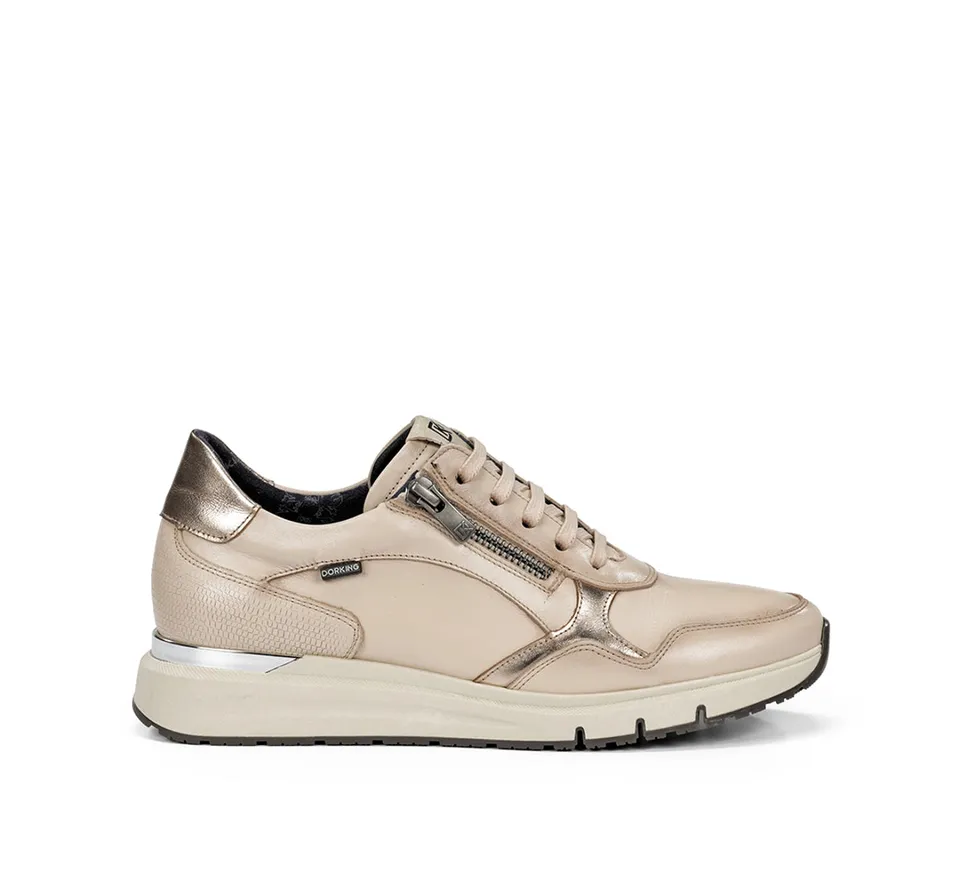 Dorking Serena D9212 baskets femme taupe cuir