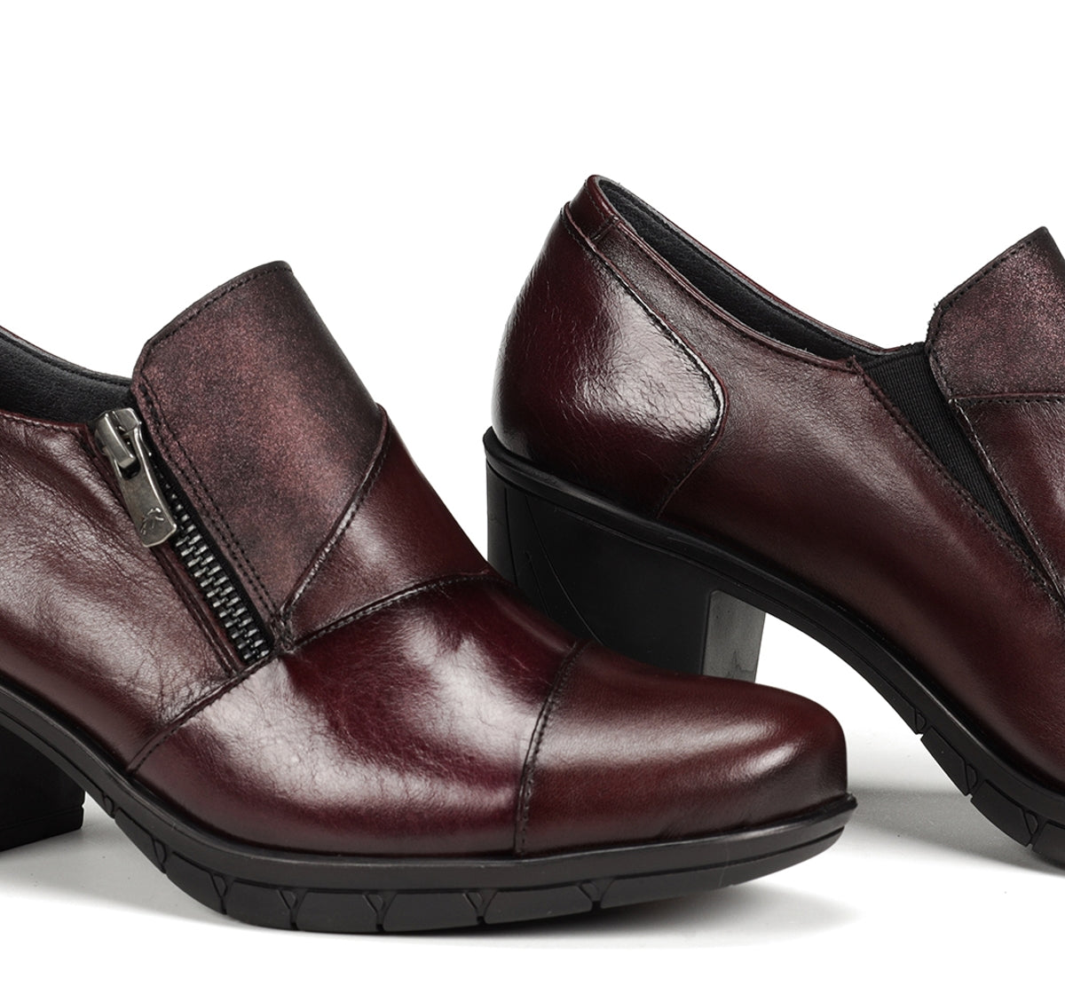 Fluchos Slip On Nydia F1802 mocassins bordeaux femme cuir
