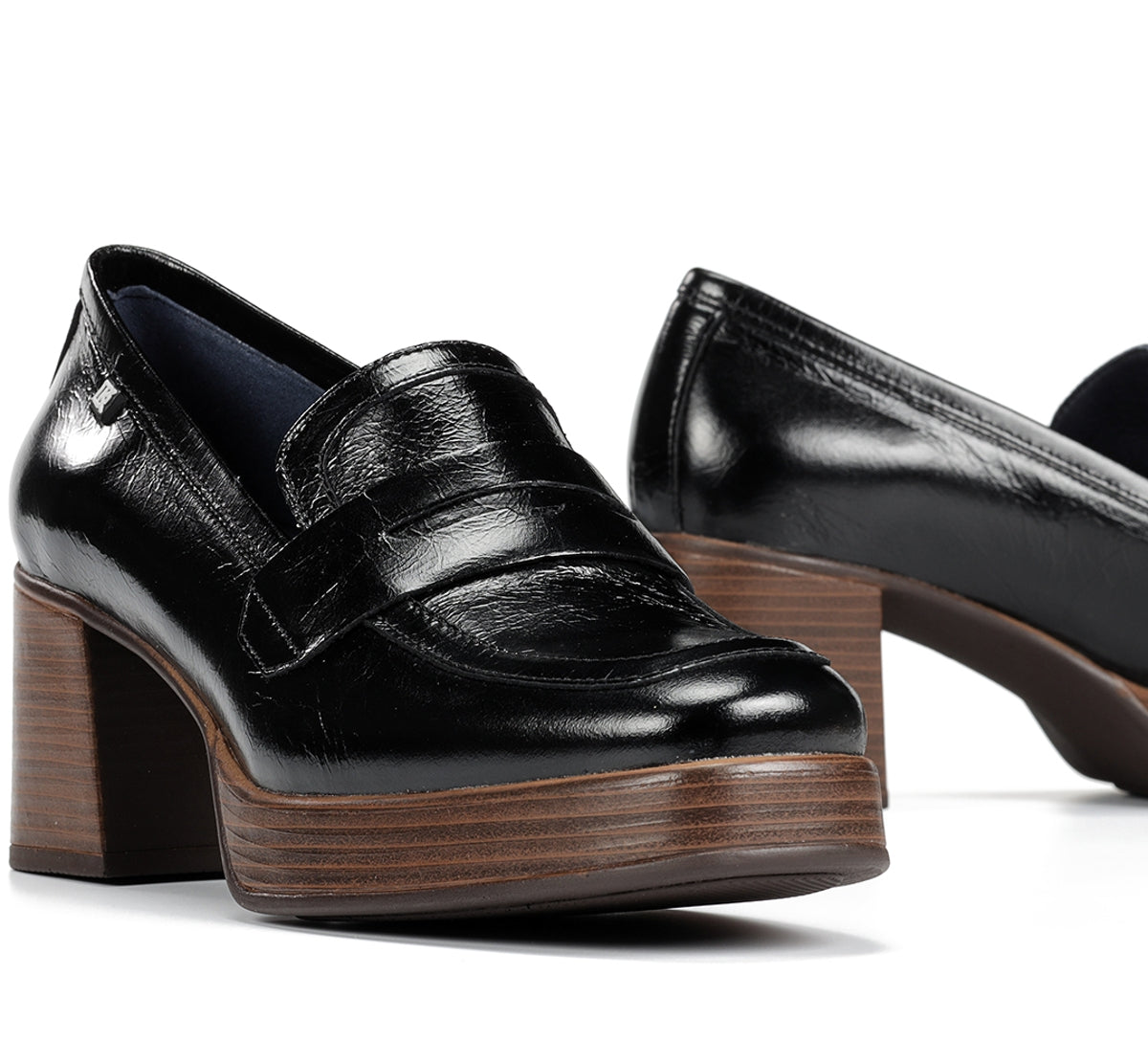 Fluchos Dorking Cristel D9334 mocassins noir plateforme