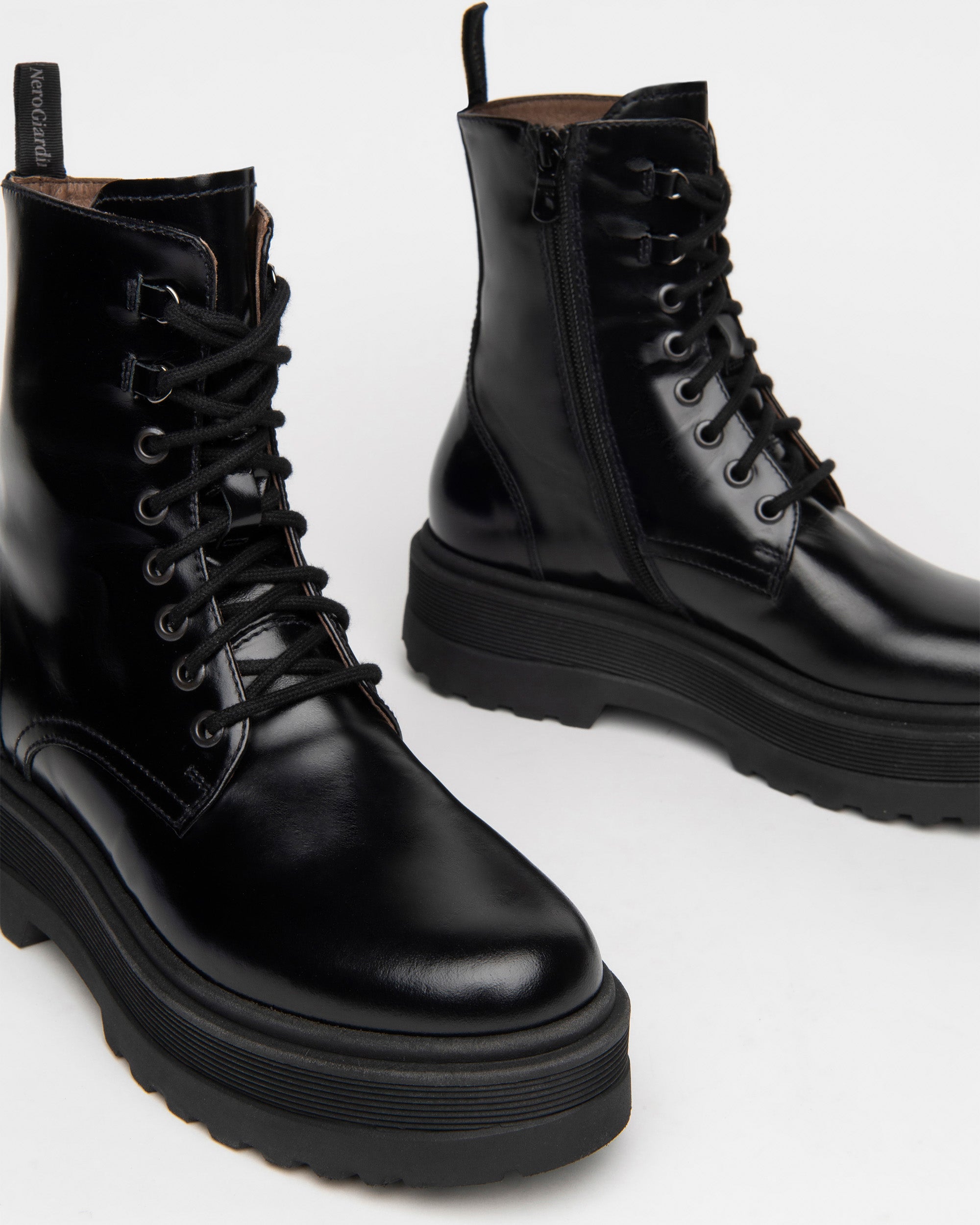 Nero Giardini Combat Boots bottines cuir femme talon