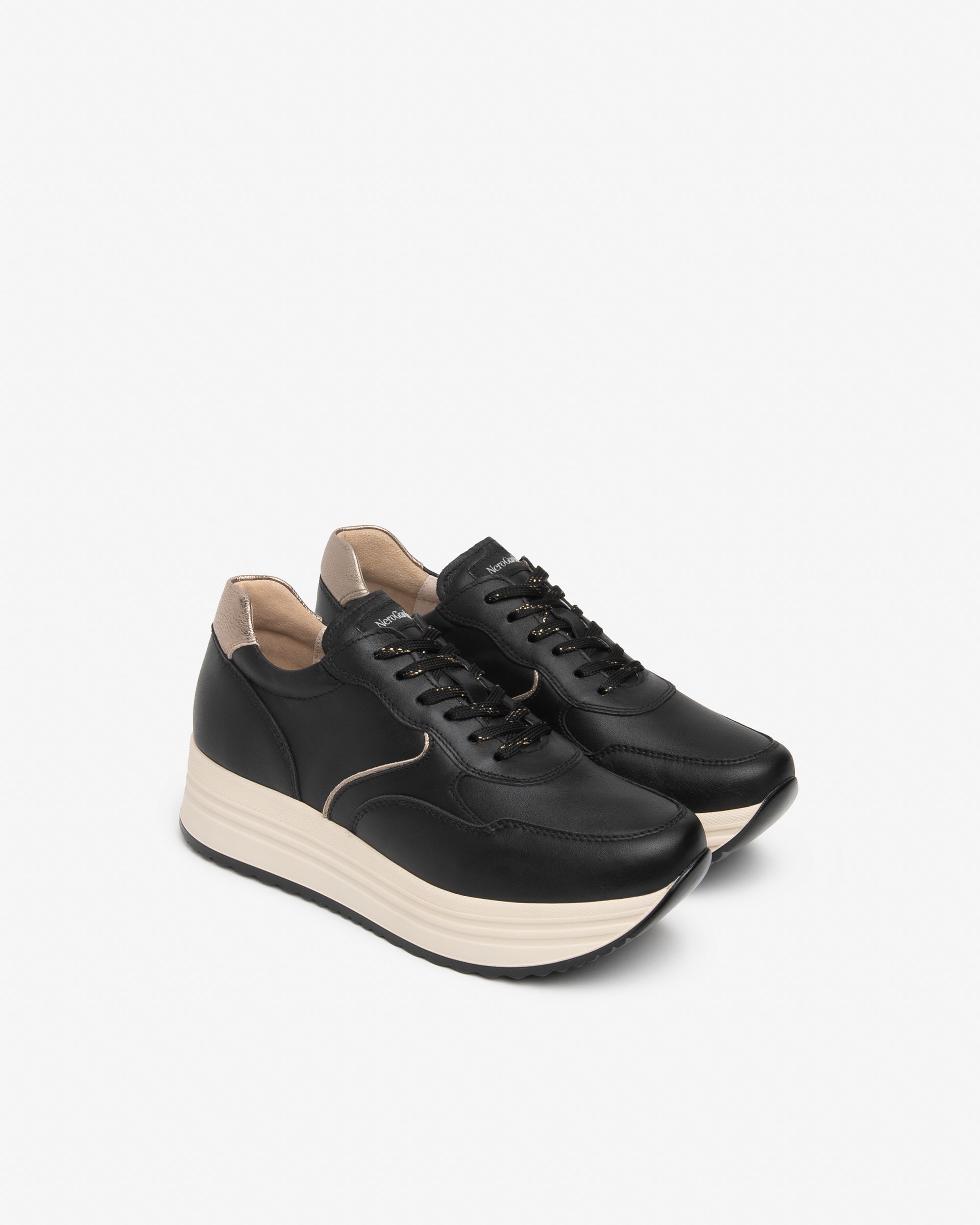 Nero Giardini Sneakers cuir femme plateforme 45 mm