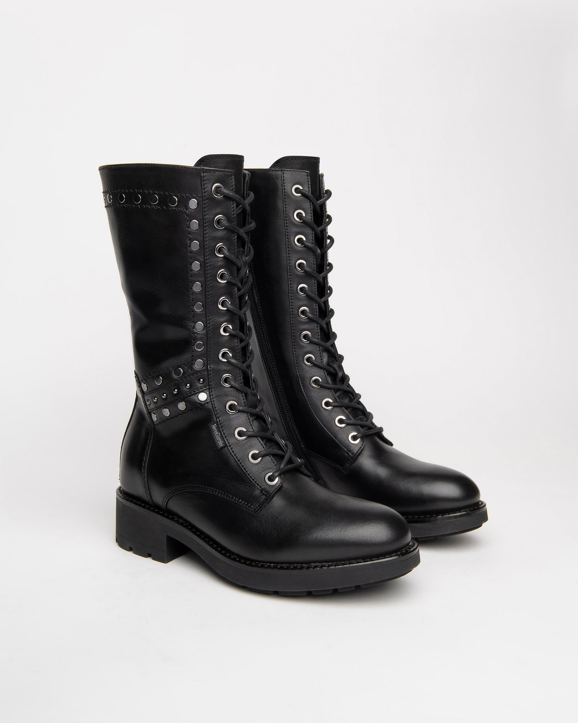 Nero Giardini Boots bottes femme cuir lacets 38