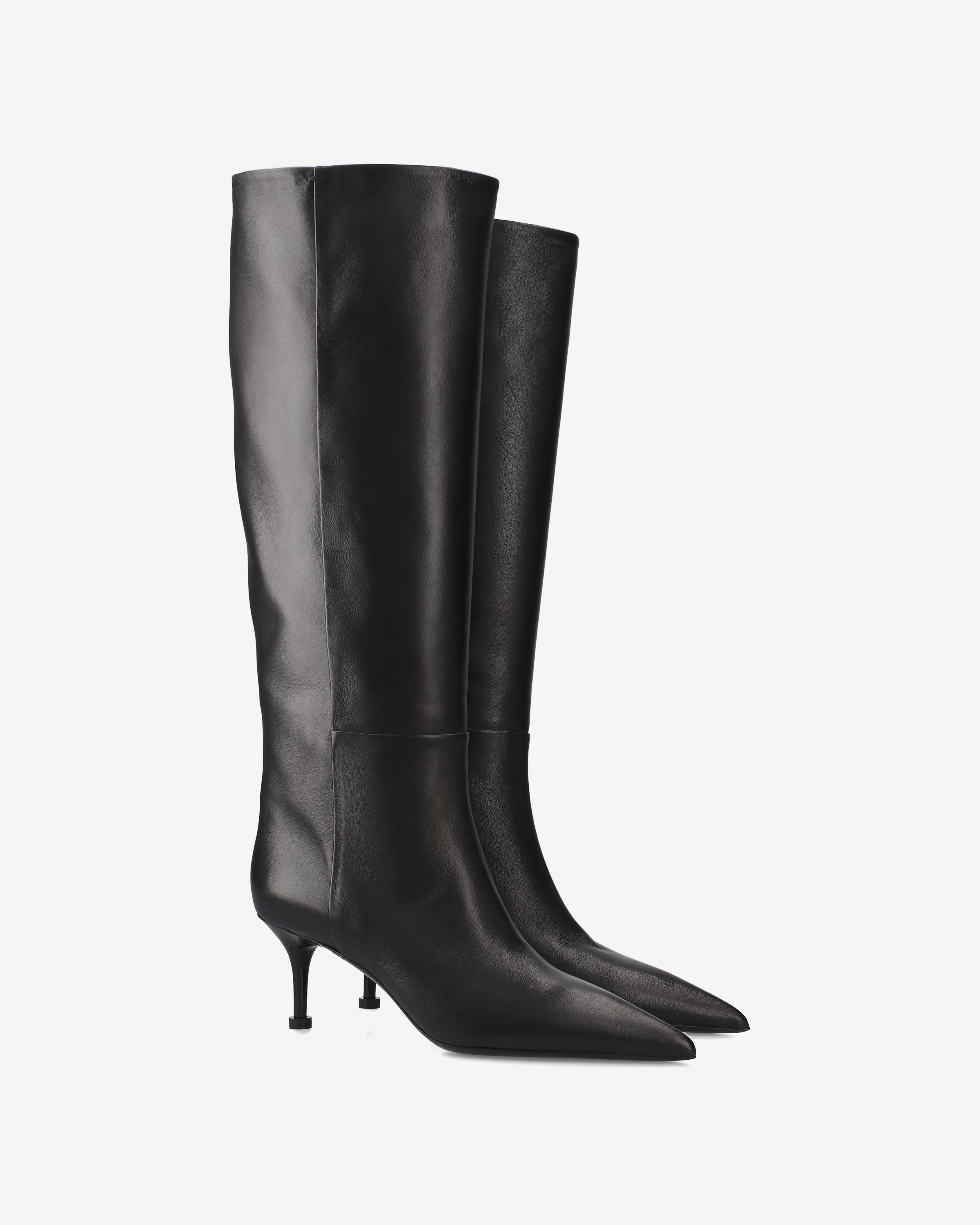 Premiata bottes cuir noir talon 65 mm femme