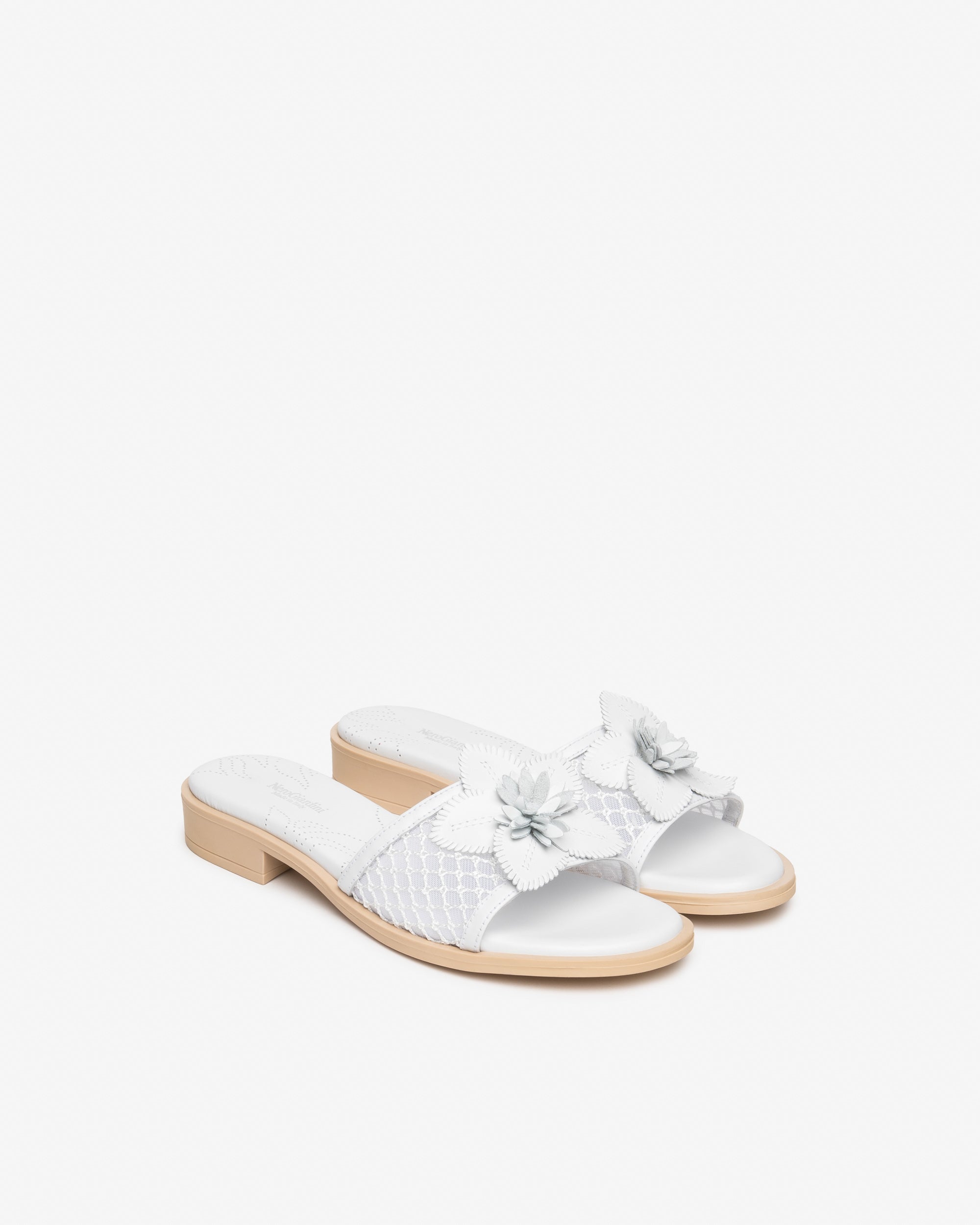 Nero Giardini Slippers mules cuir et toile femme