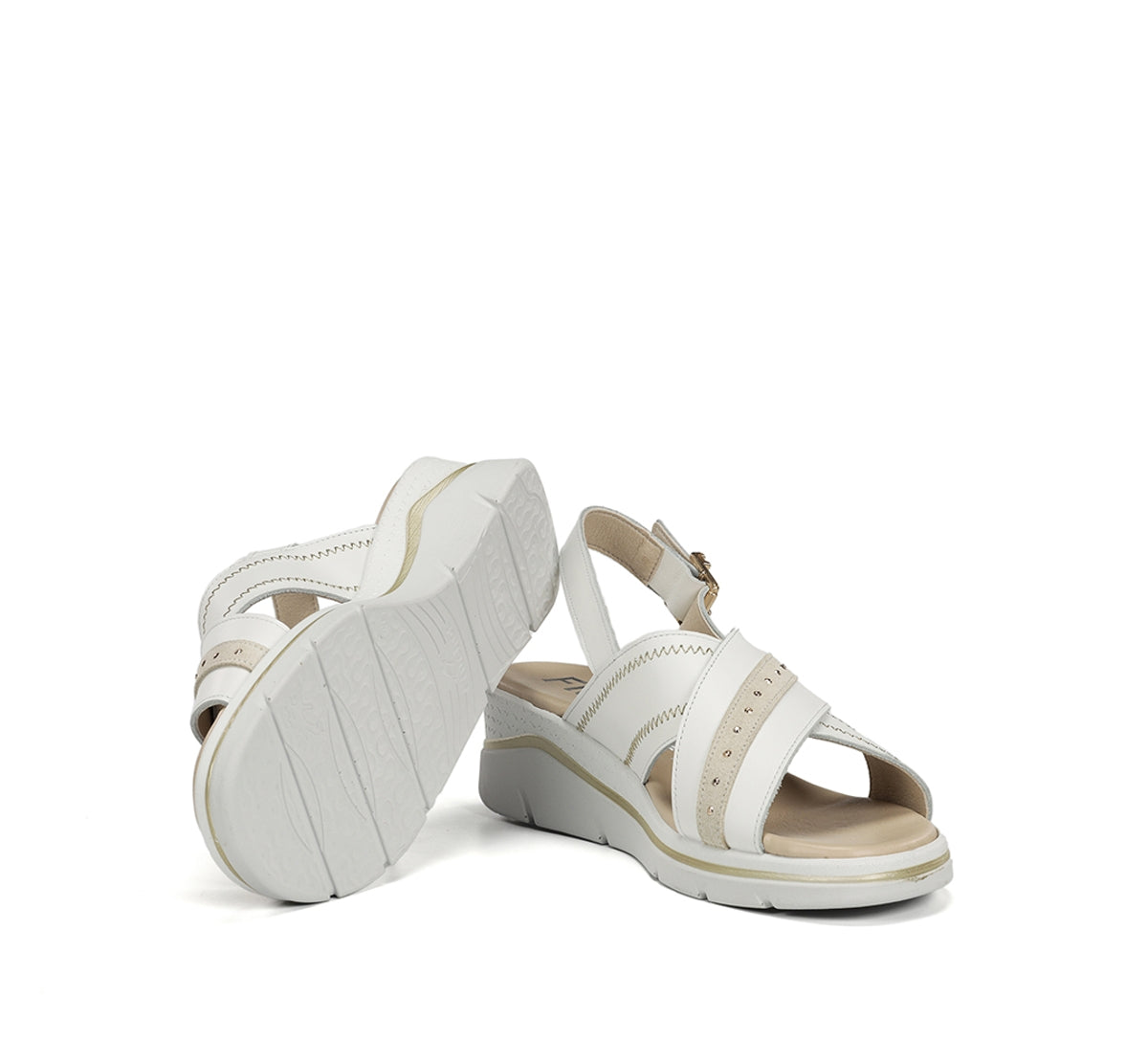 Fluchos Fire F2428 sandales femme blanc compensé