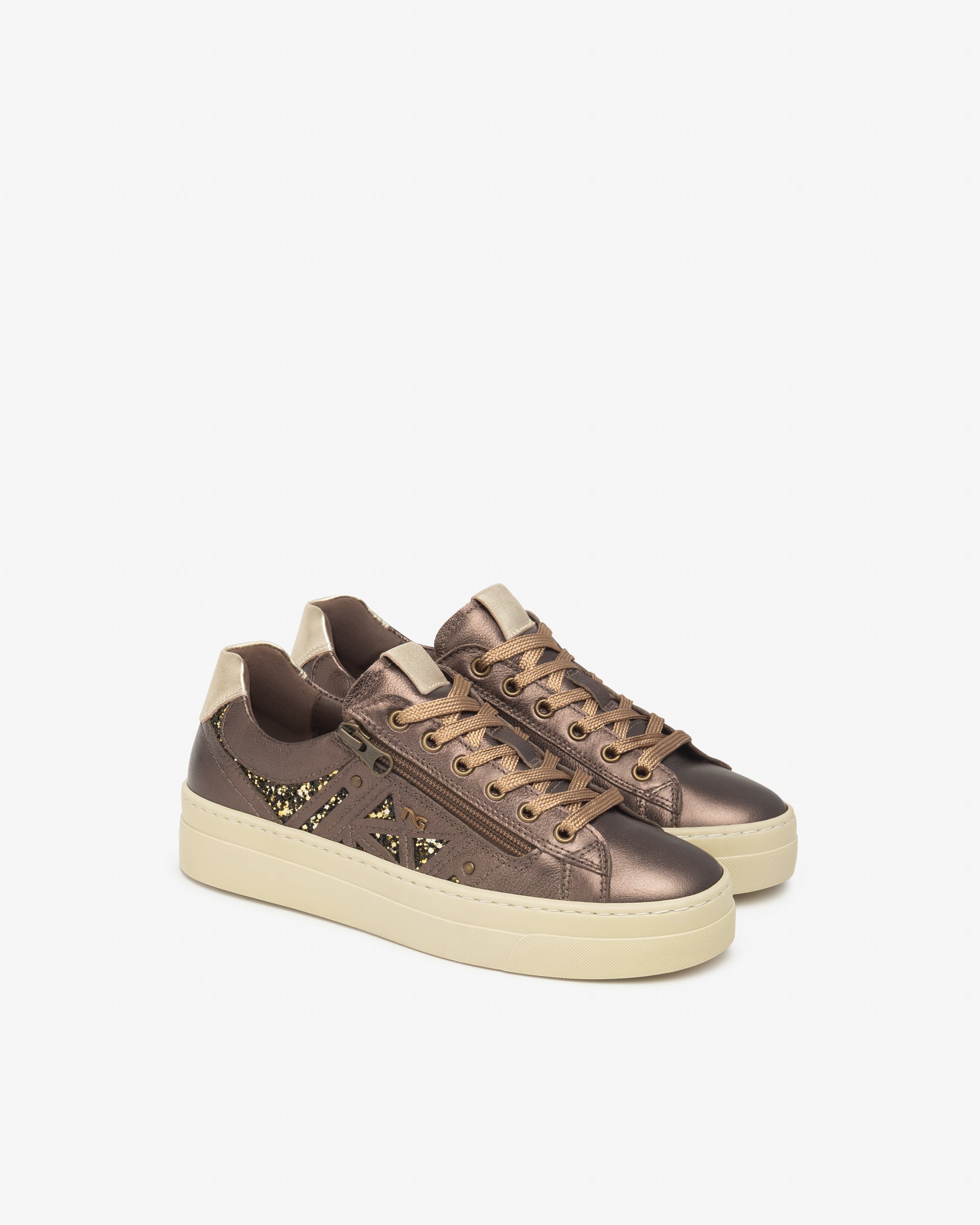 Nero Giardini Sneakers Baskets Cuir Femme Tissu Technique