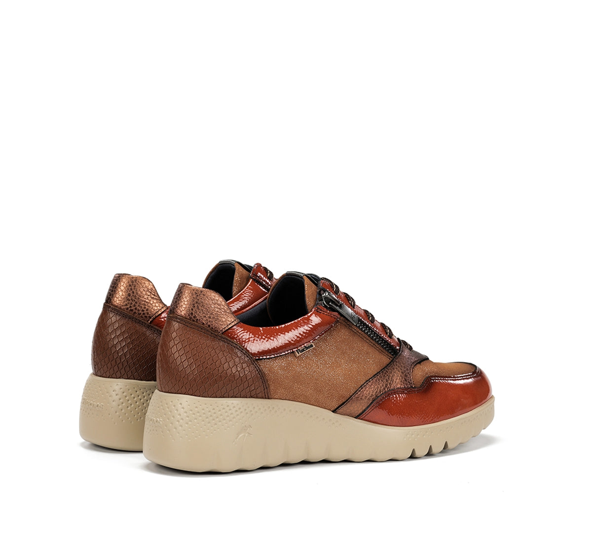 Fluchos Live F2248 baskets femme marron compensées