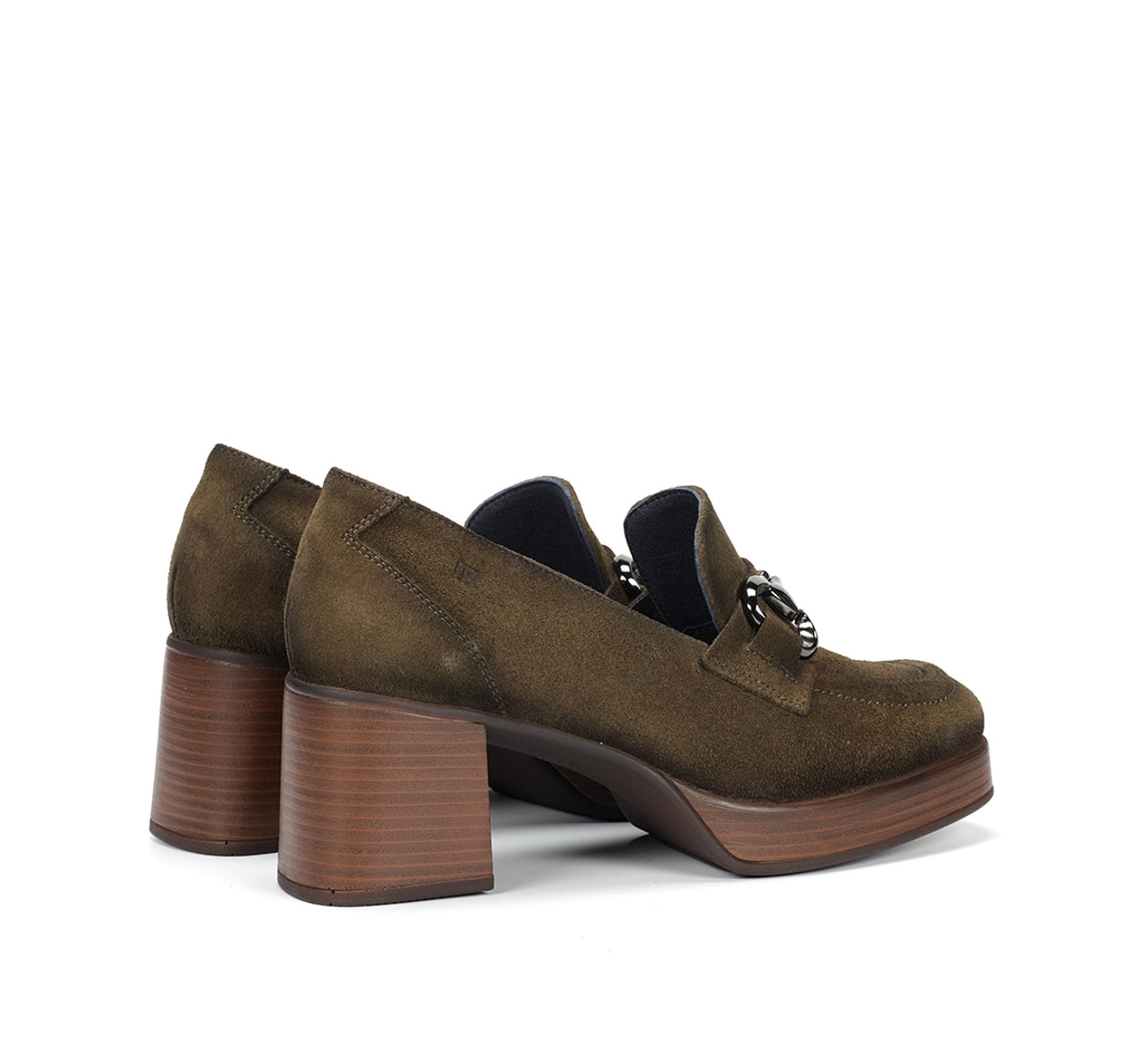 Dorking Cristel D9155 mocassins femme verts plateforme
