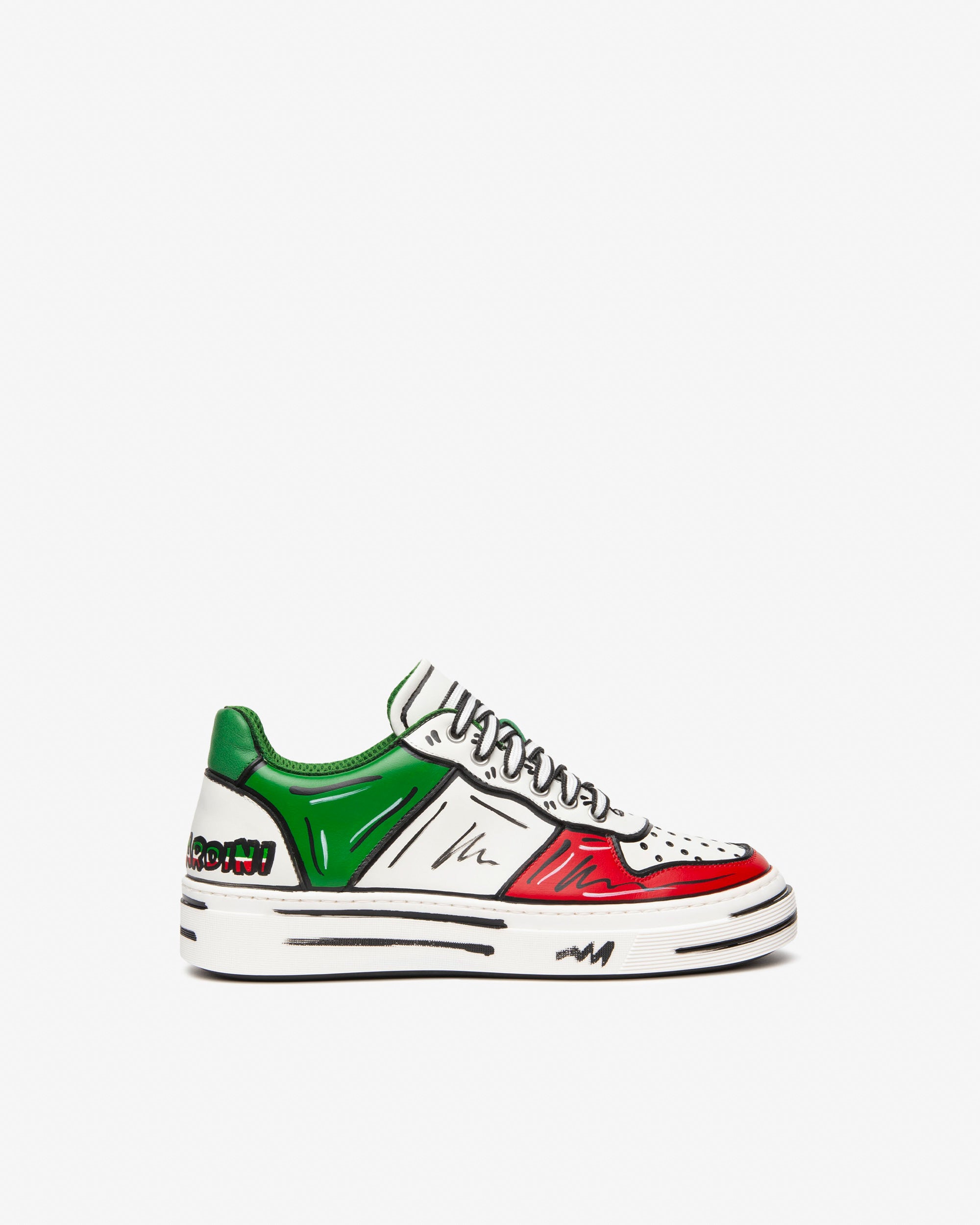 Nero Giardini Sneakers baskets cuir femme drapeau Italie