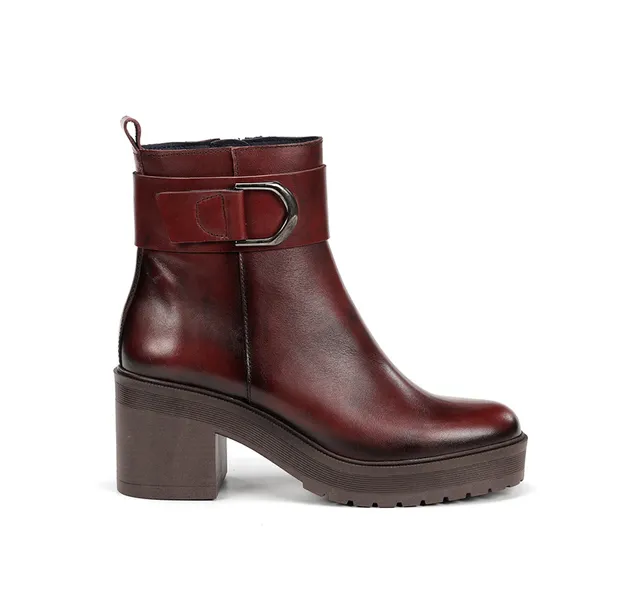 Dorking Sarah D9573 bottines bordeaux talon large