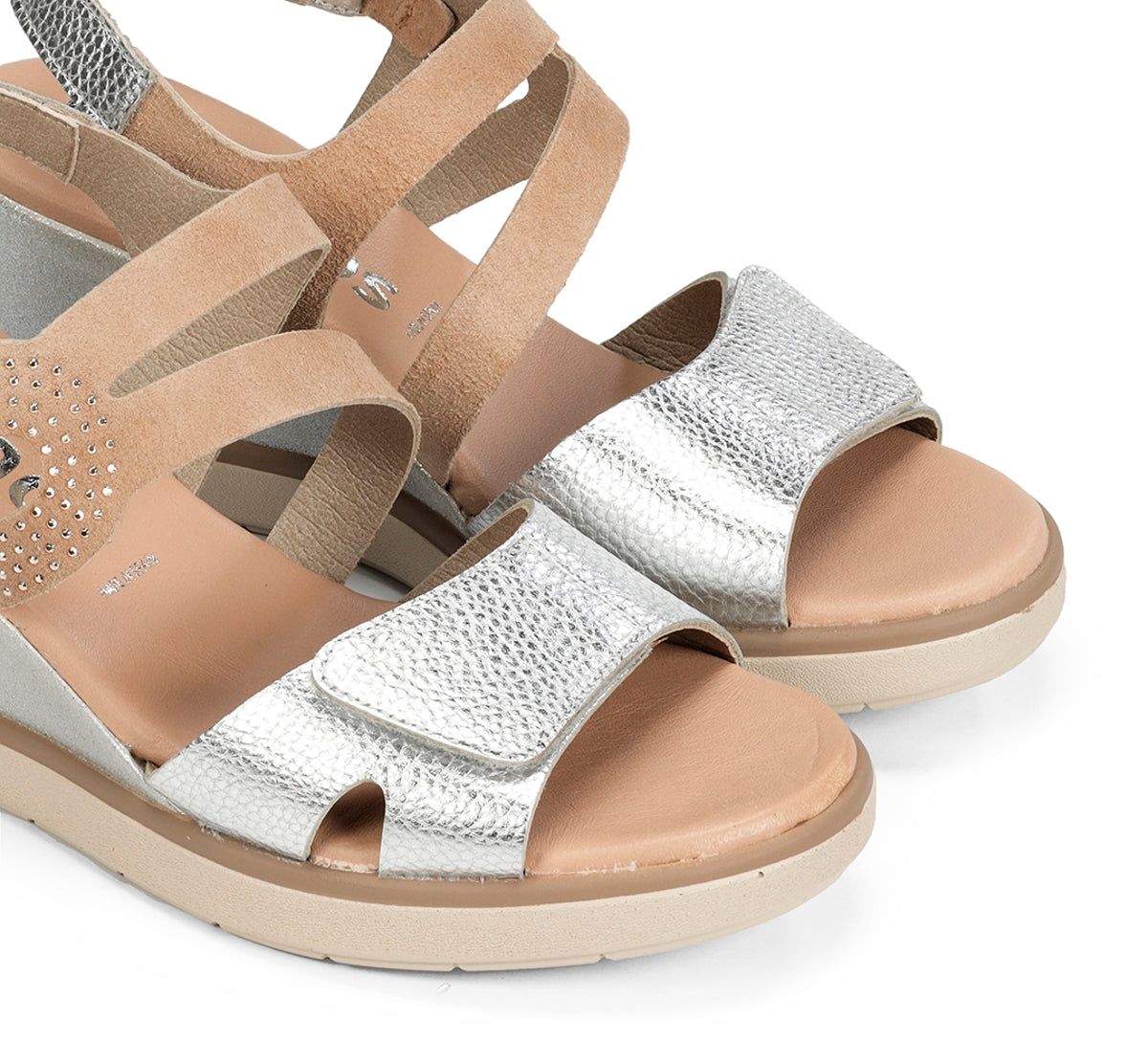 Fluchos Smash F2169 sandales femme argent compensées