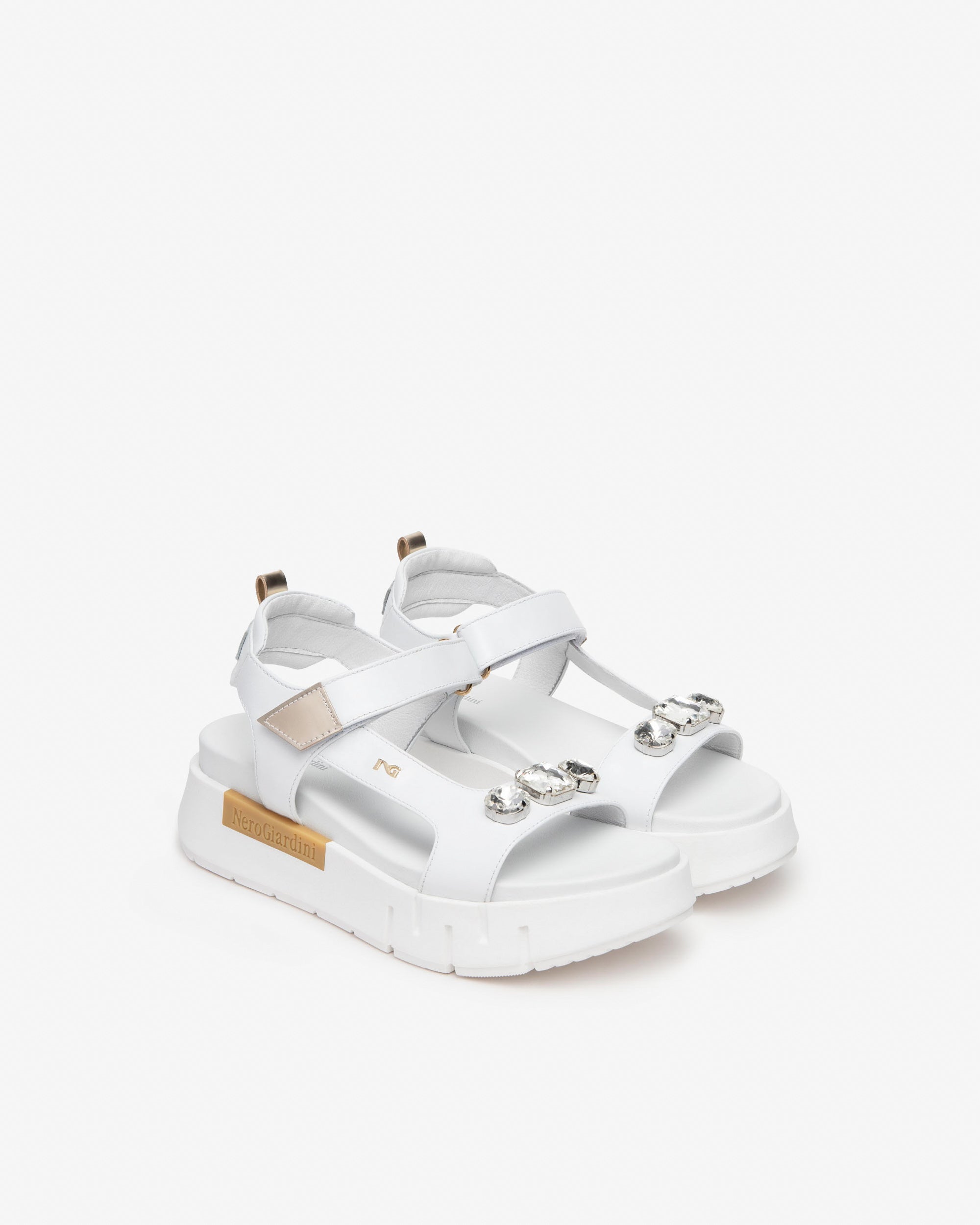 Nero Giardini Sandals cuir tissu technique femme