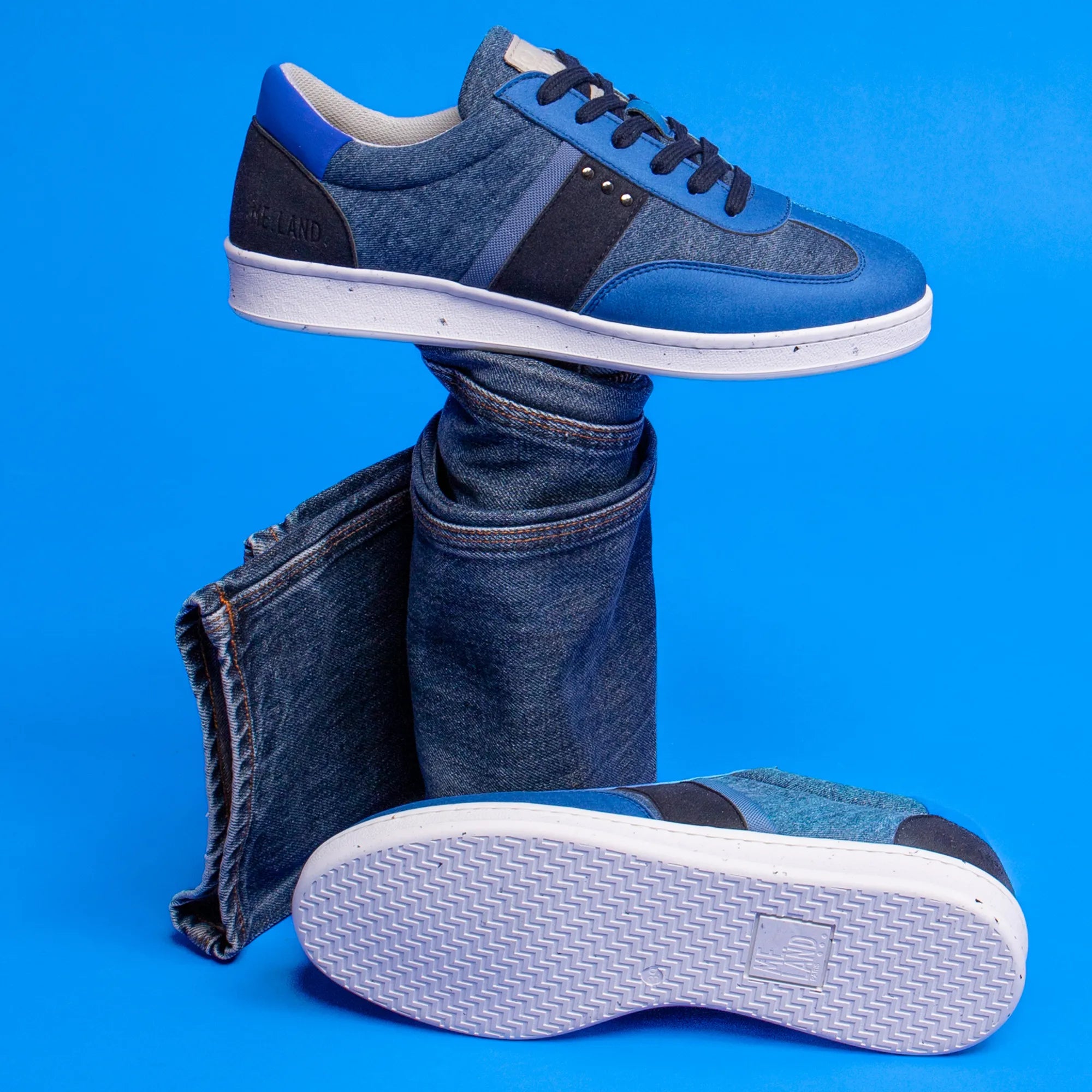 Me.Land Vivace baskets vegan denim upcyclé taille 40