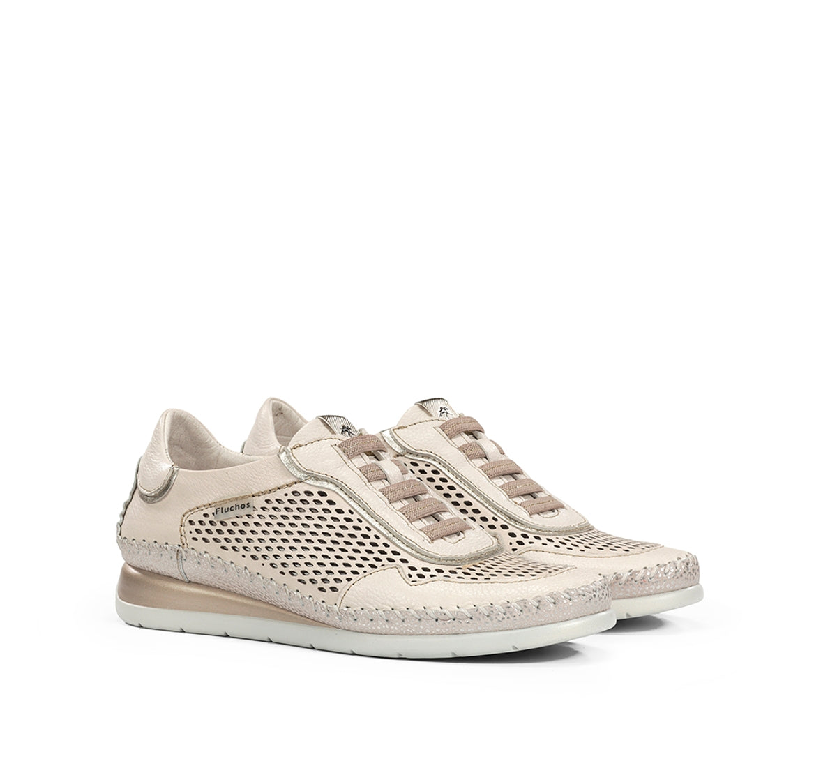 Fluchos Sella F2143 baskets femme taupe compensées