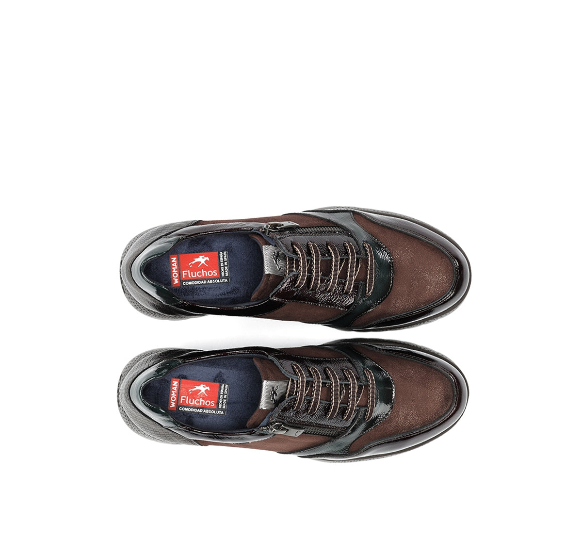 Fluchos Live F2248 baskets marron femme compensée