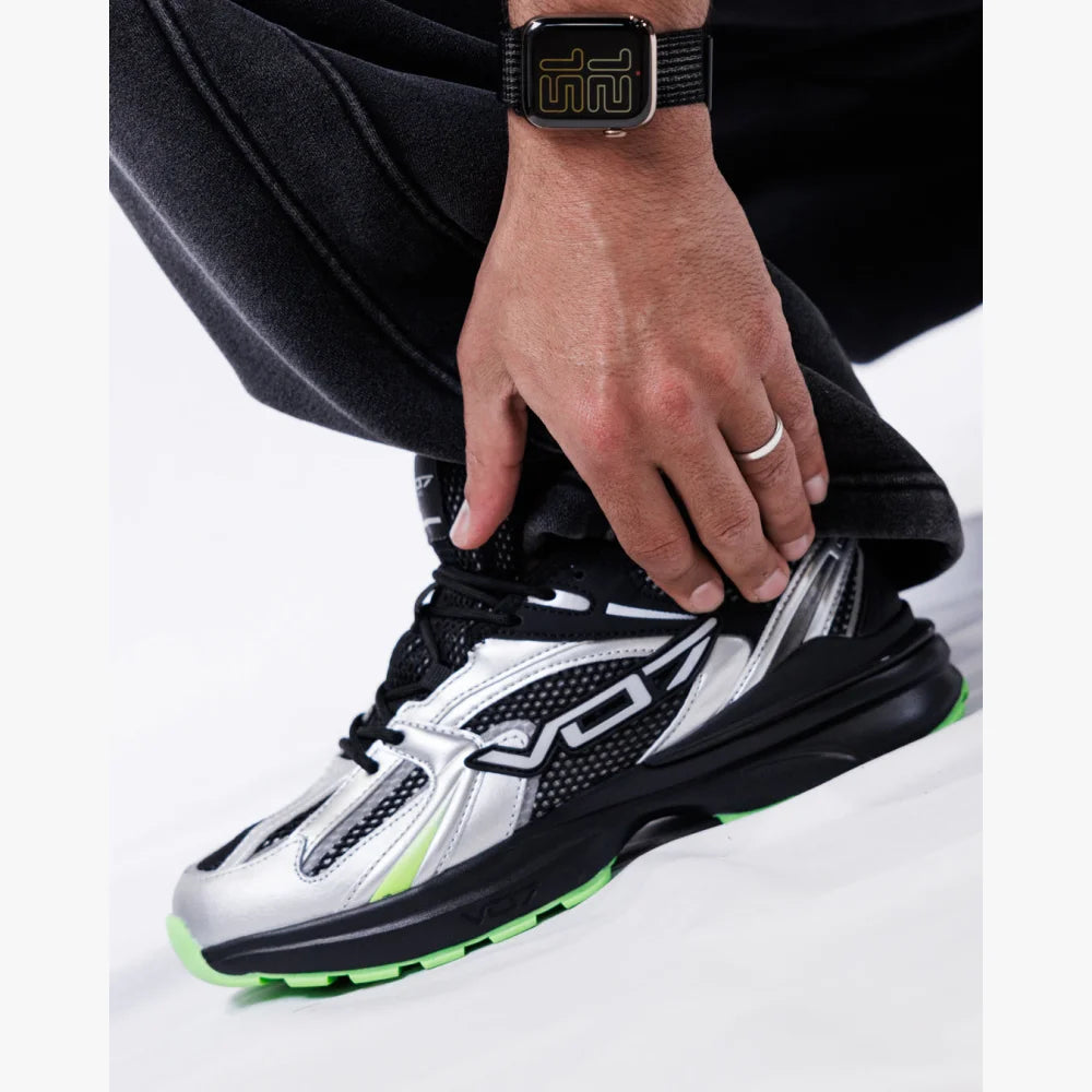 VO7 Street K Seven 75 sneakers argent vert fluo