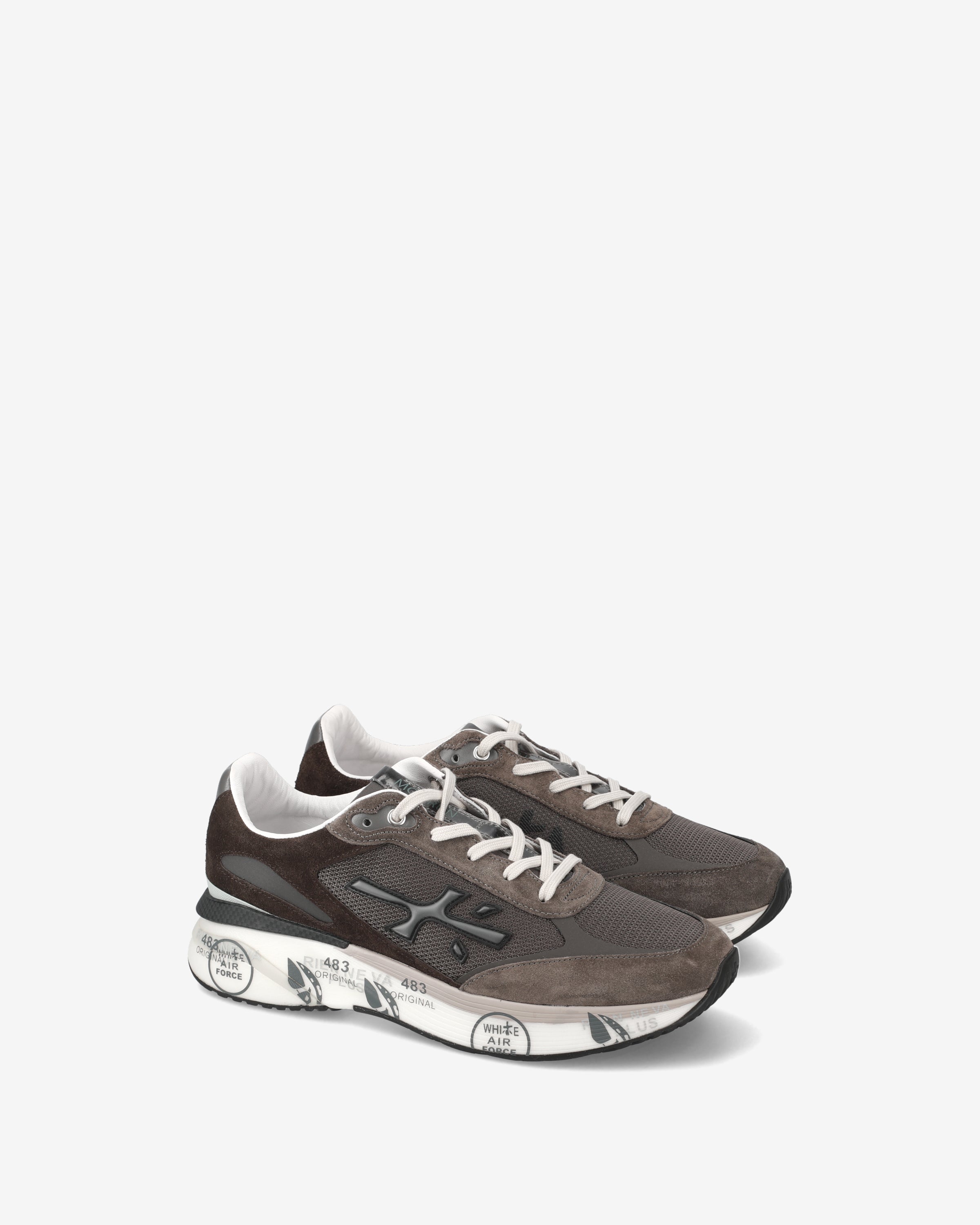 Premiata Moerun 6446 Sneakers Gris Marron Crème