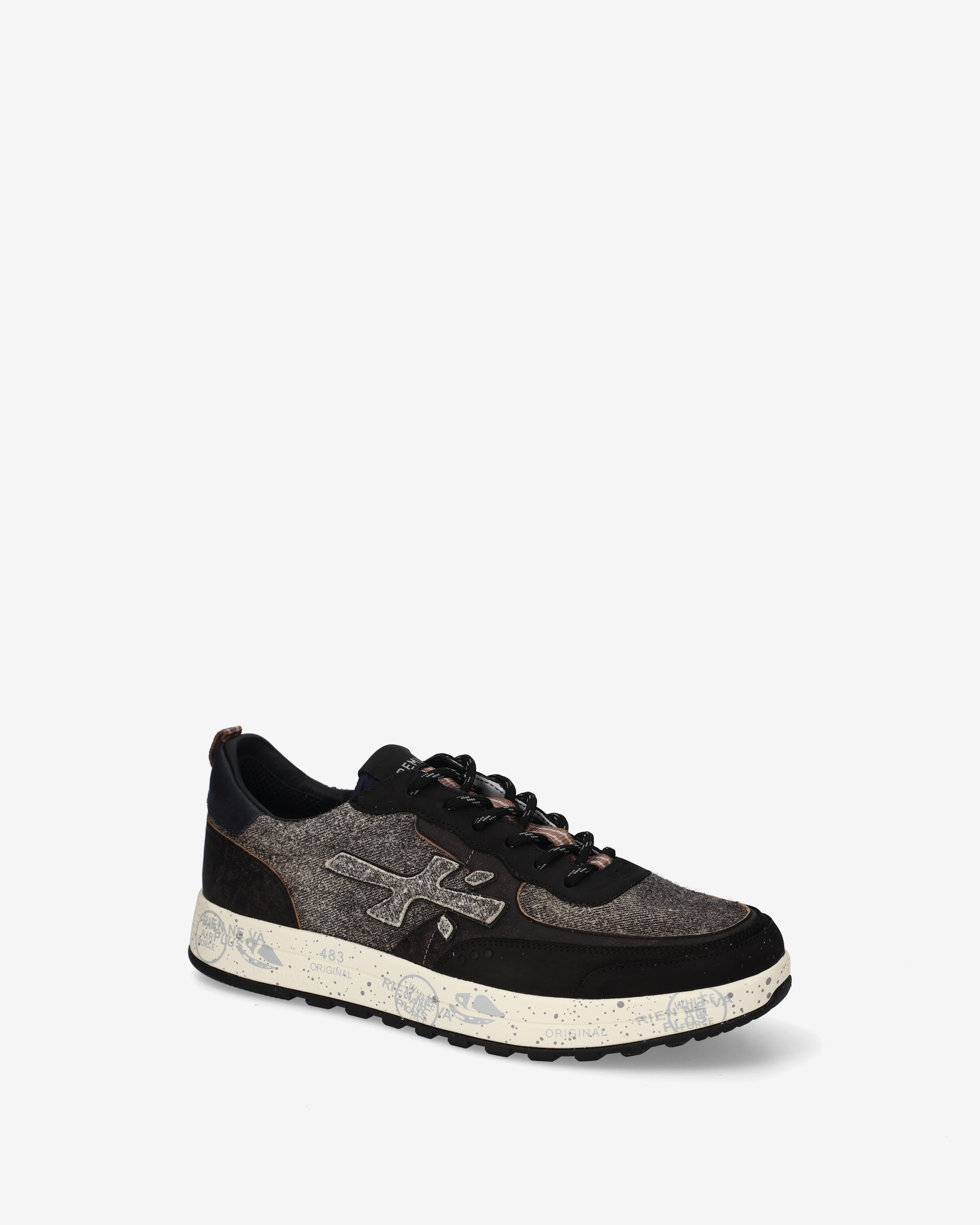 Premiata Nous 8464 baskets tissu noir gris