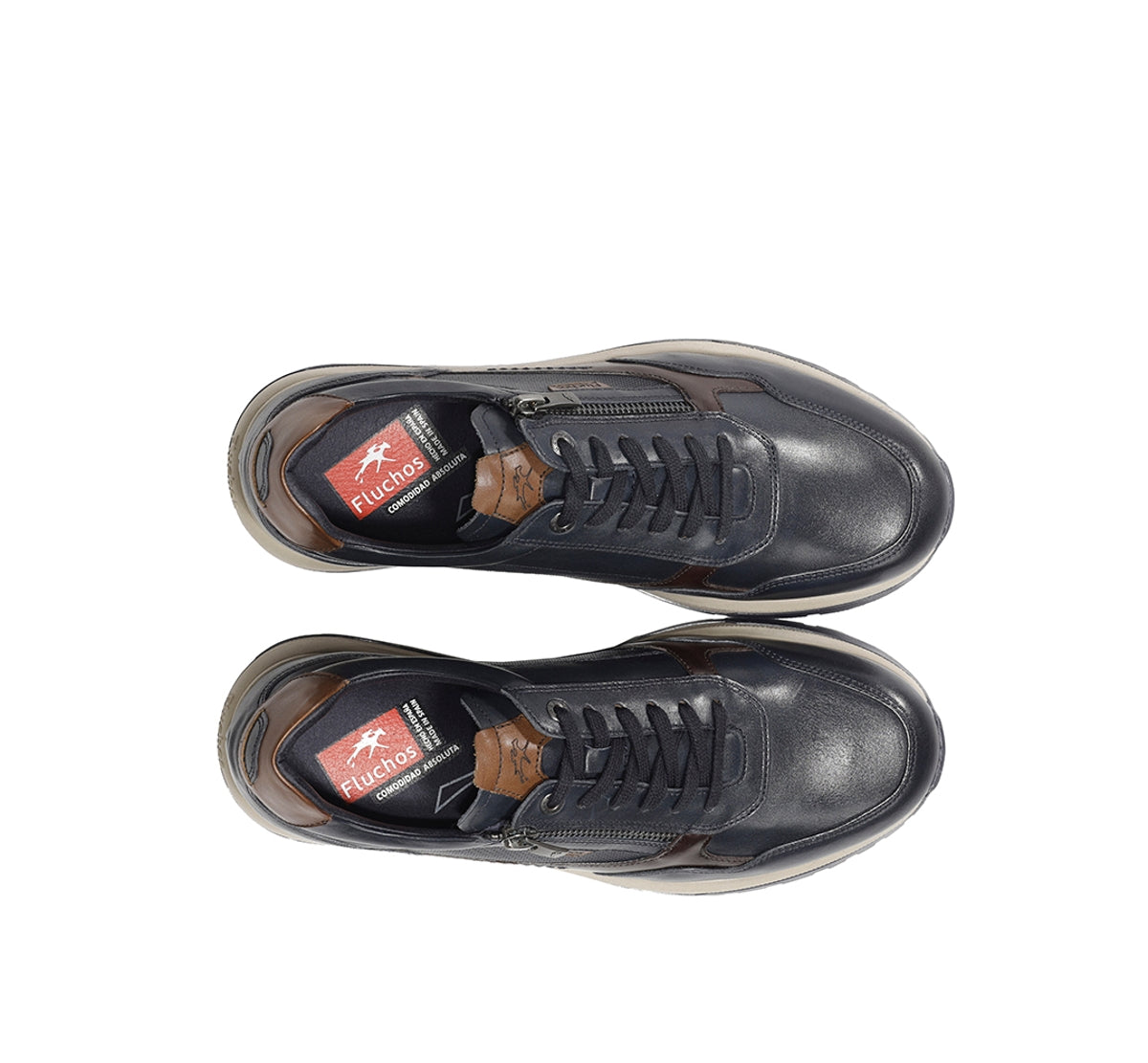Fluchos Karter F2530 baskets homme bleu cuir