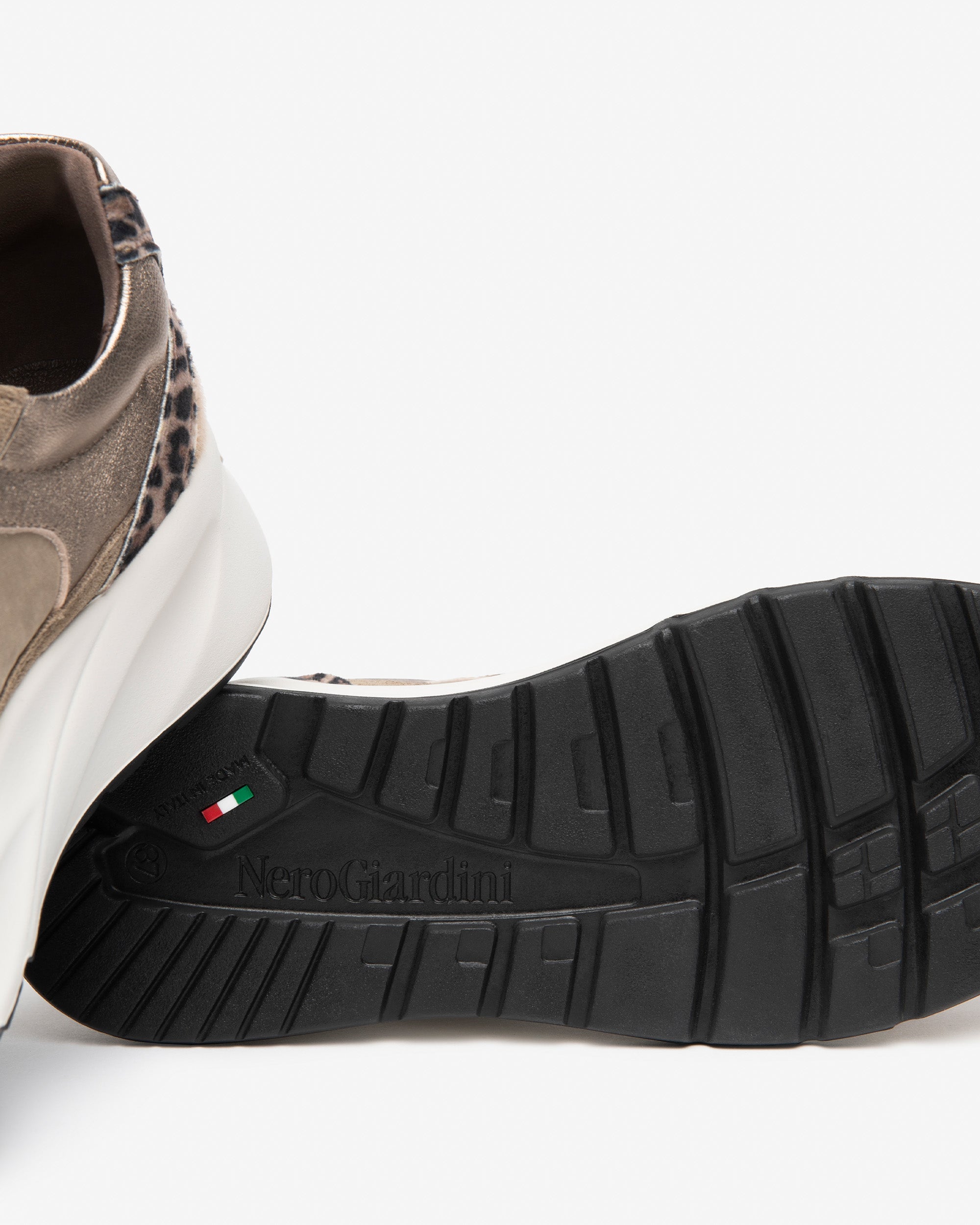 Nero Giardini Sneakers baskets femme cuir toile léopard 35-41