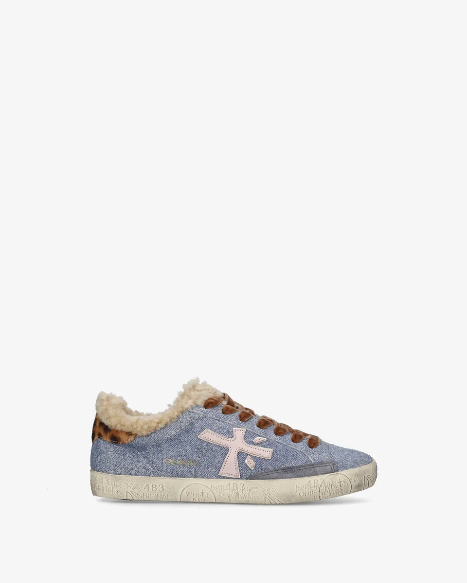 Premiata Stevend 8698m baskets jean bleu clair