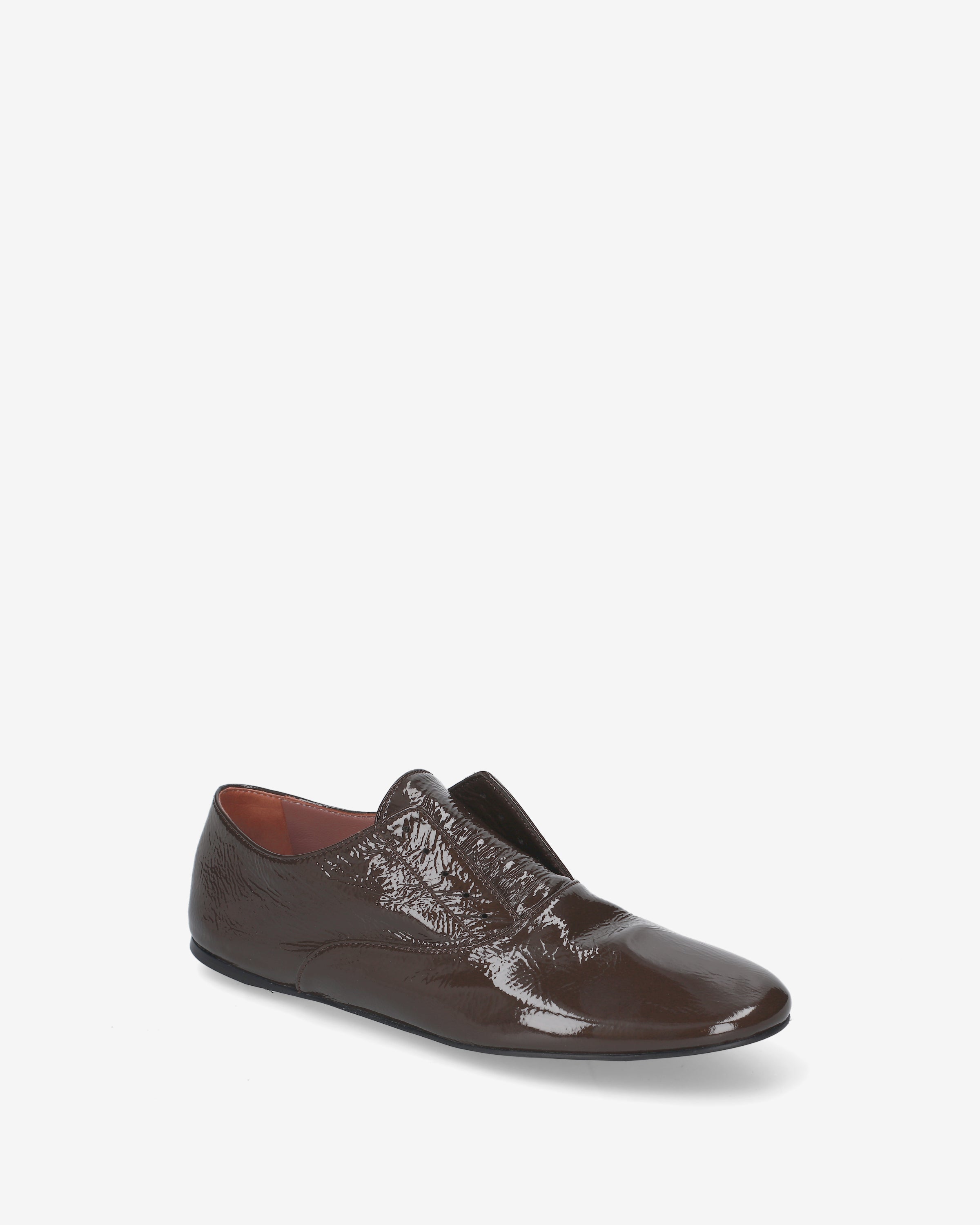 Premiata mocassins femme marron cuir verni slip-on