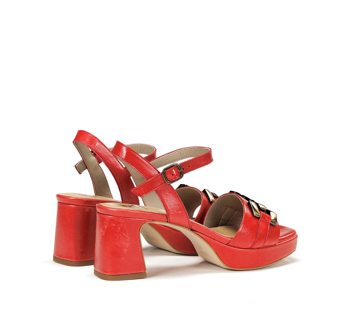 Dorking Lyra D9253 Sandales Femme Rouge Boucles