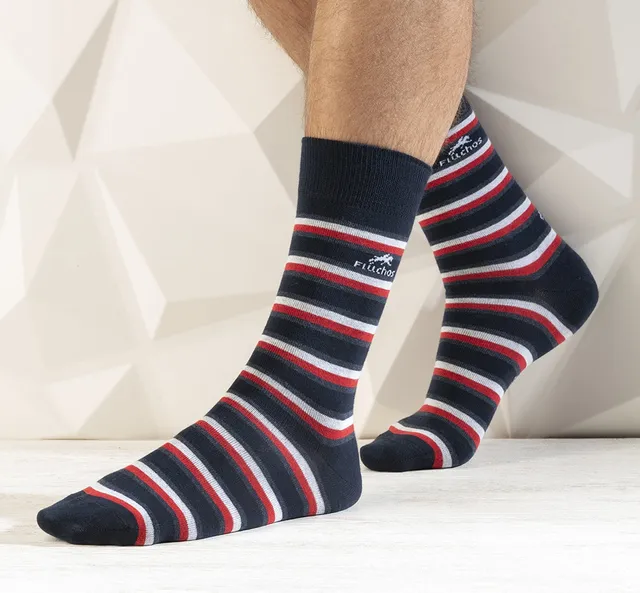 Fluchos CA0009 chaussettes longues rayées bleues homme