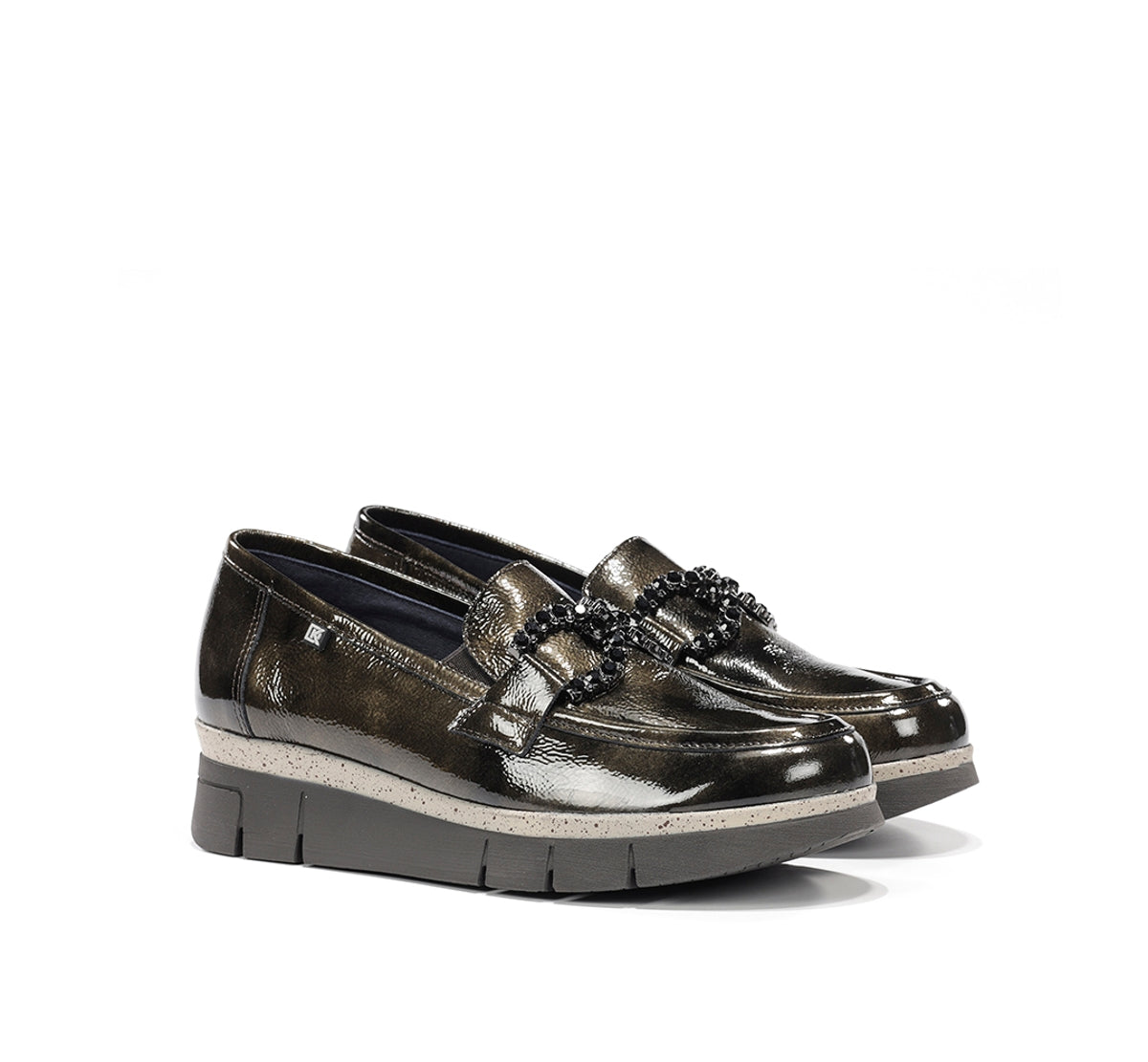 Dorking India D9325 mocassins verts femme confort