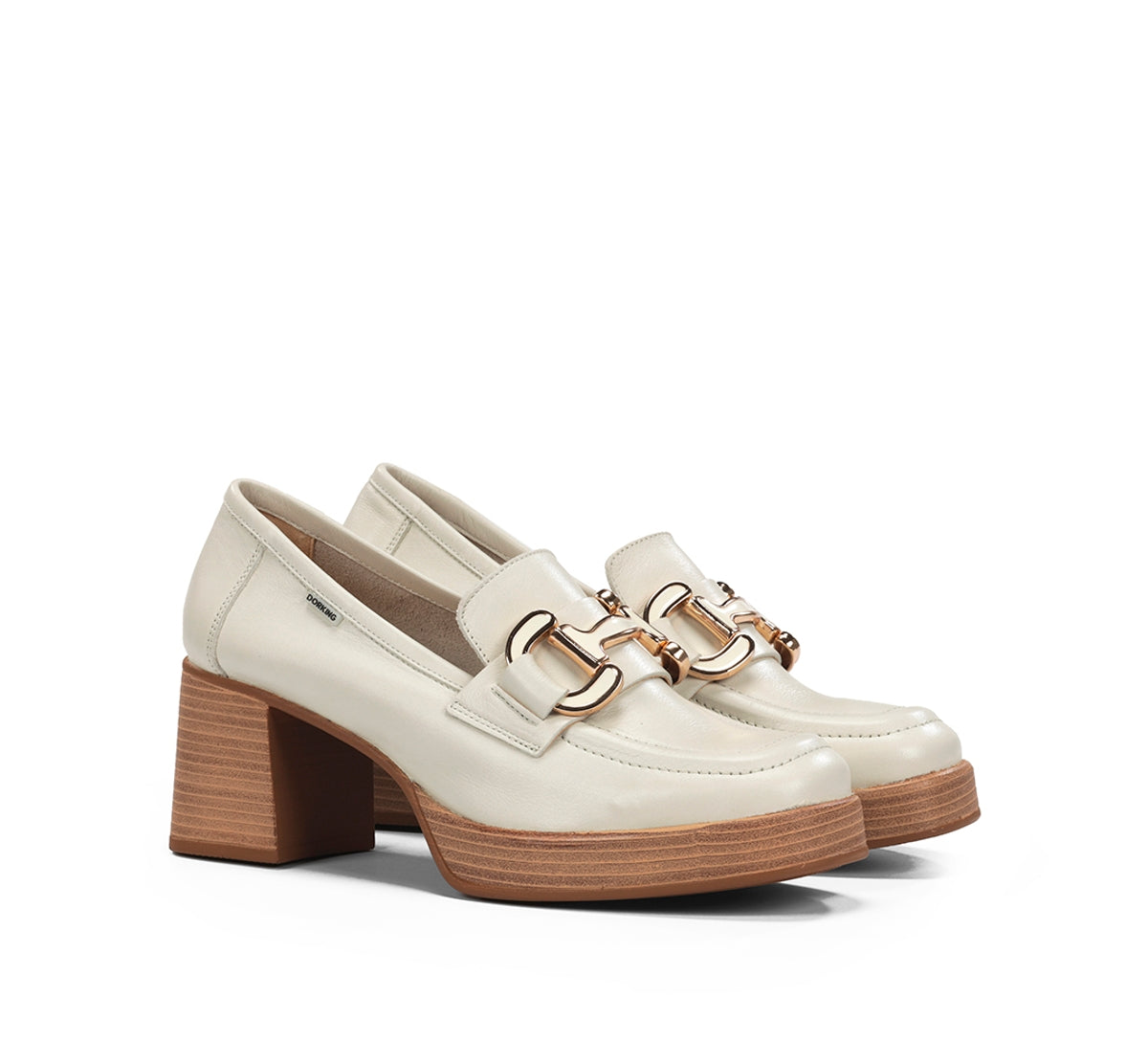 Fluchos Dorking Cristel D9232 mocassin blanc plateforme