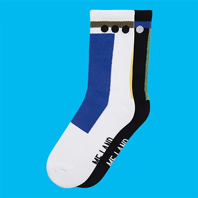 Me.Land Geo duo chaussettes coton bio motifs