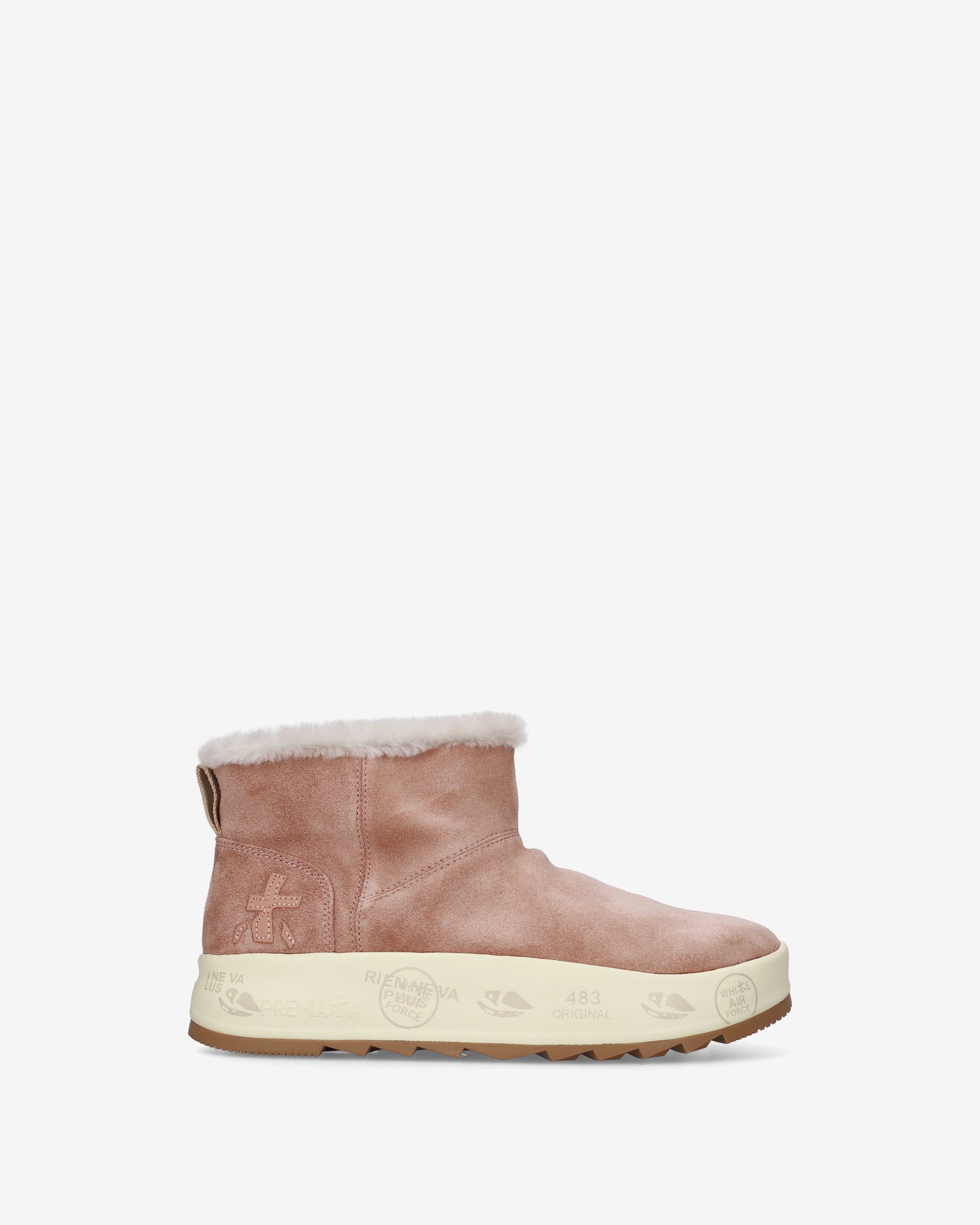 Premiata NewPuffyd 8704m baskets rose poudré daim