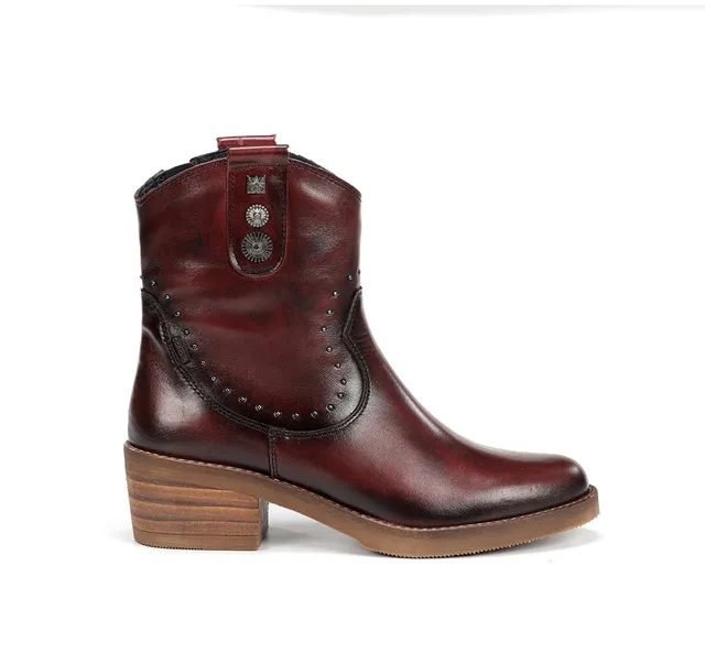 Fluchos Dorking Layla D9549 bottine bordeaux talon bas