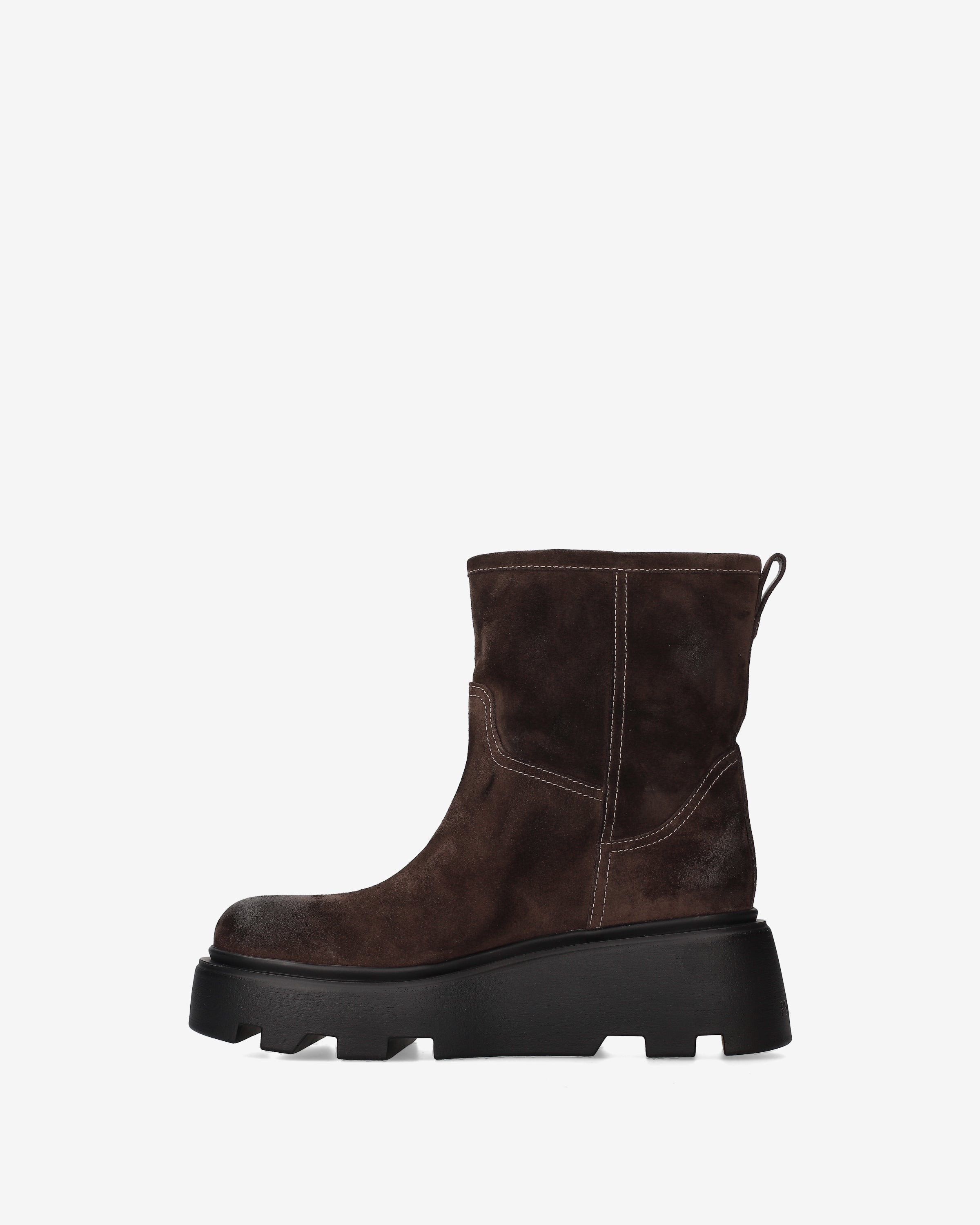 Premiata Boots bottines croûte mocha fourrées femme