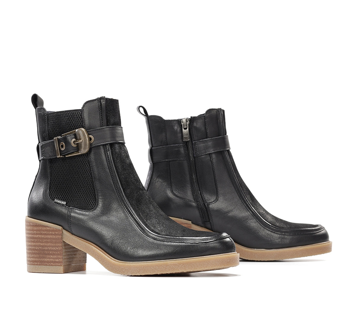 Dorking Aroma D9755 bottines femme noir cuir talon