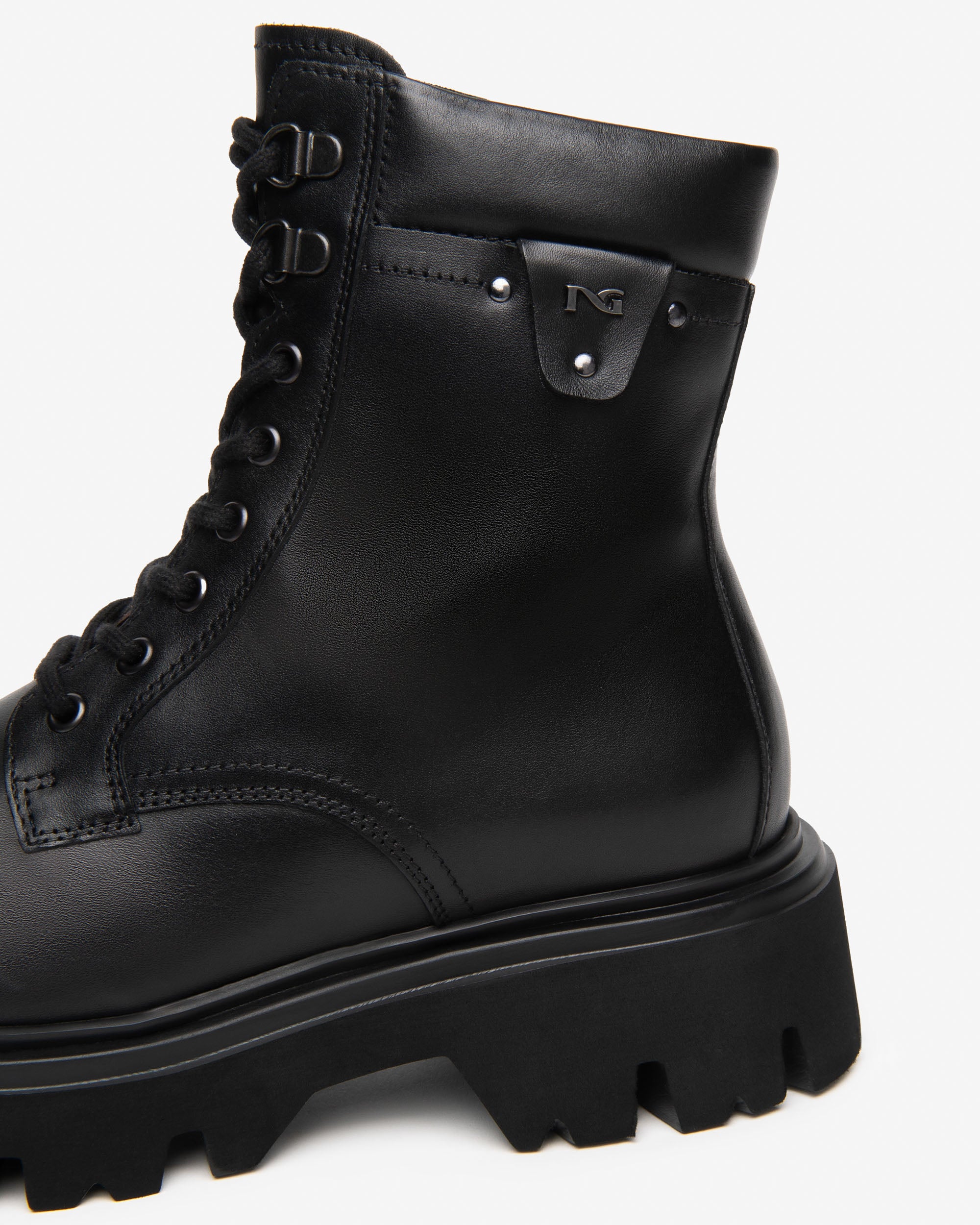 Nero Giardini Combat Boots rangers cuir femme talon 55mm