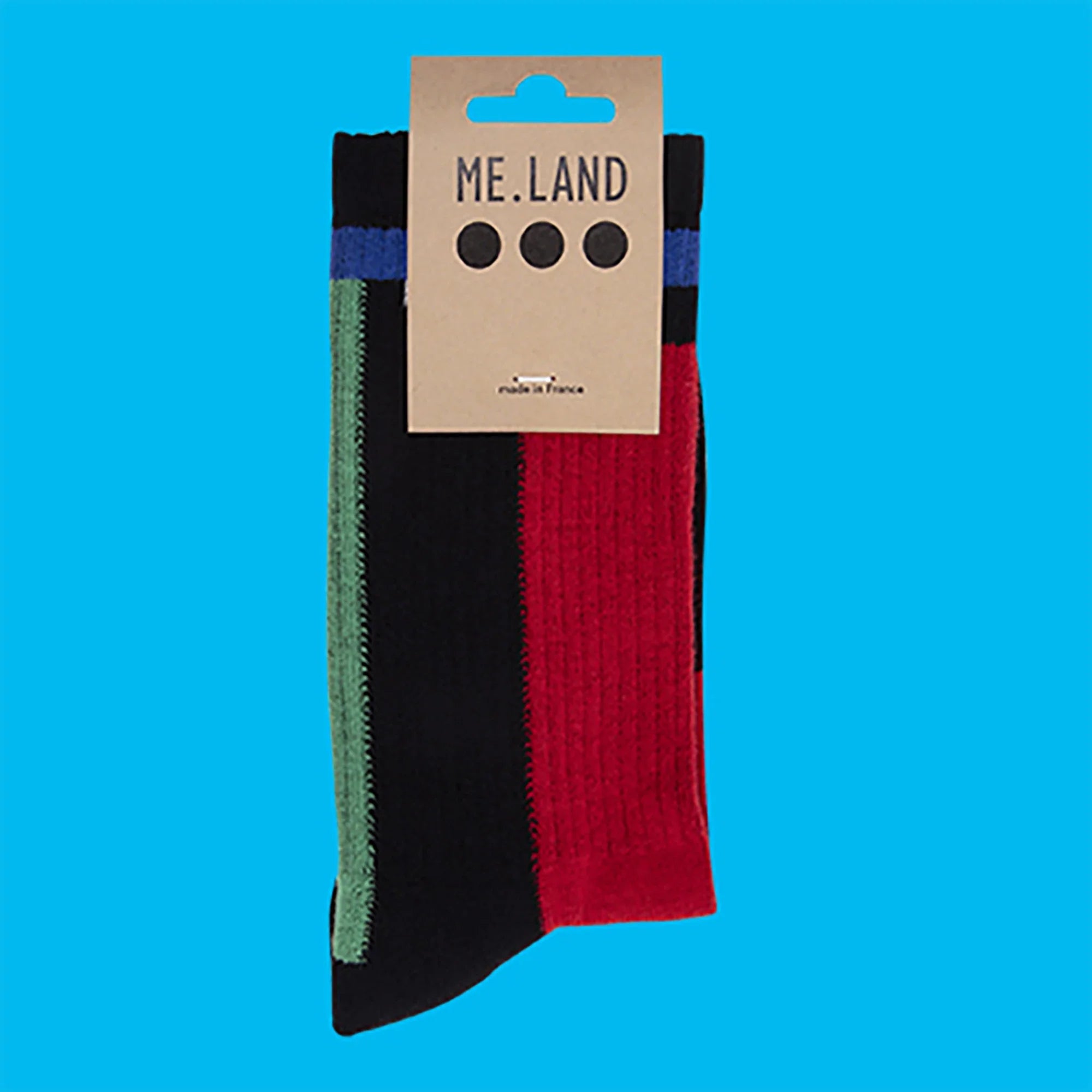 Me.Land Geo chaussettes sport coton bio noir géométrique