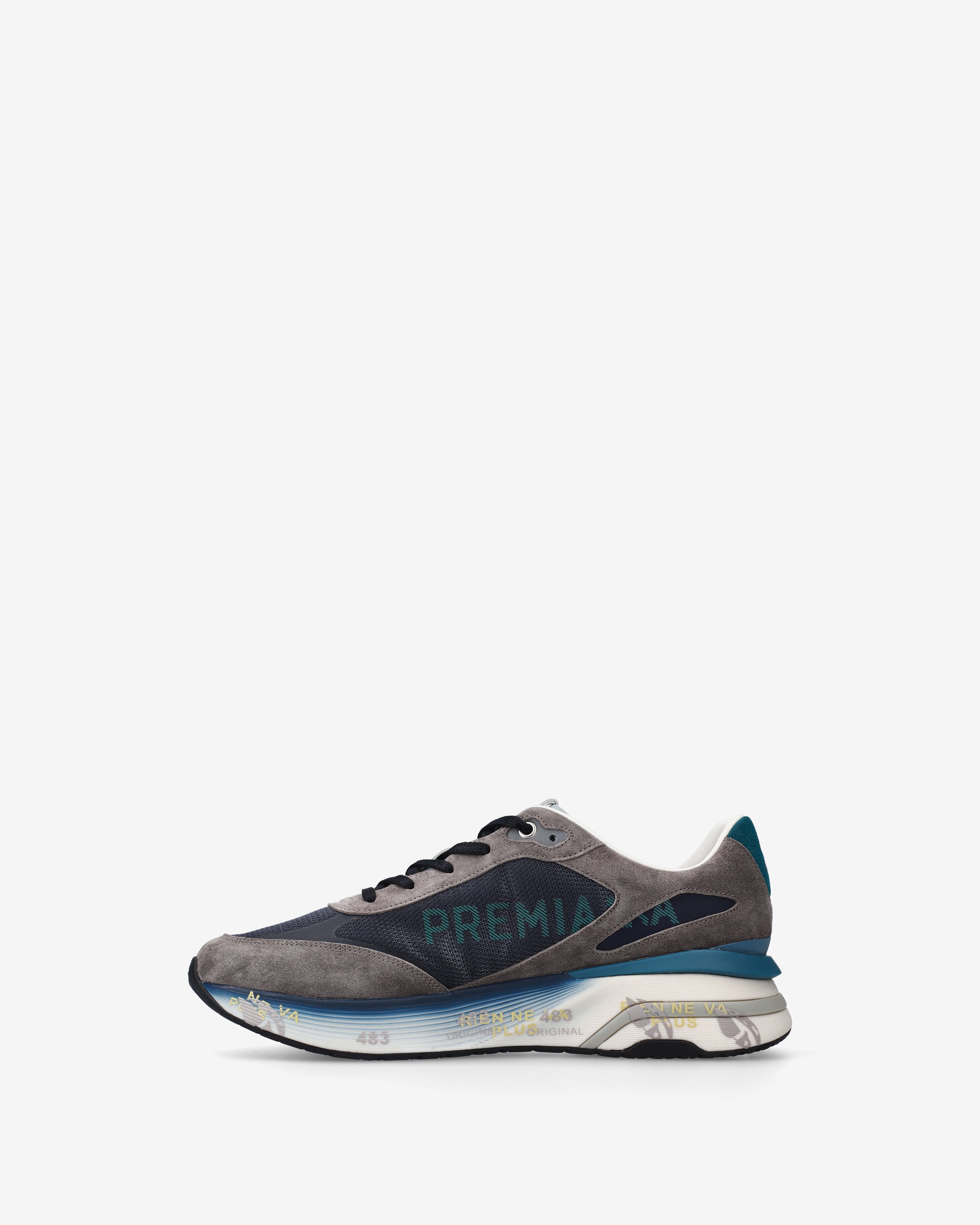 Premiata Moerun 7772 sneakers homme gris bleu mesh