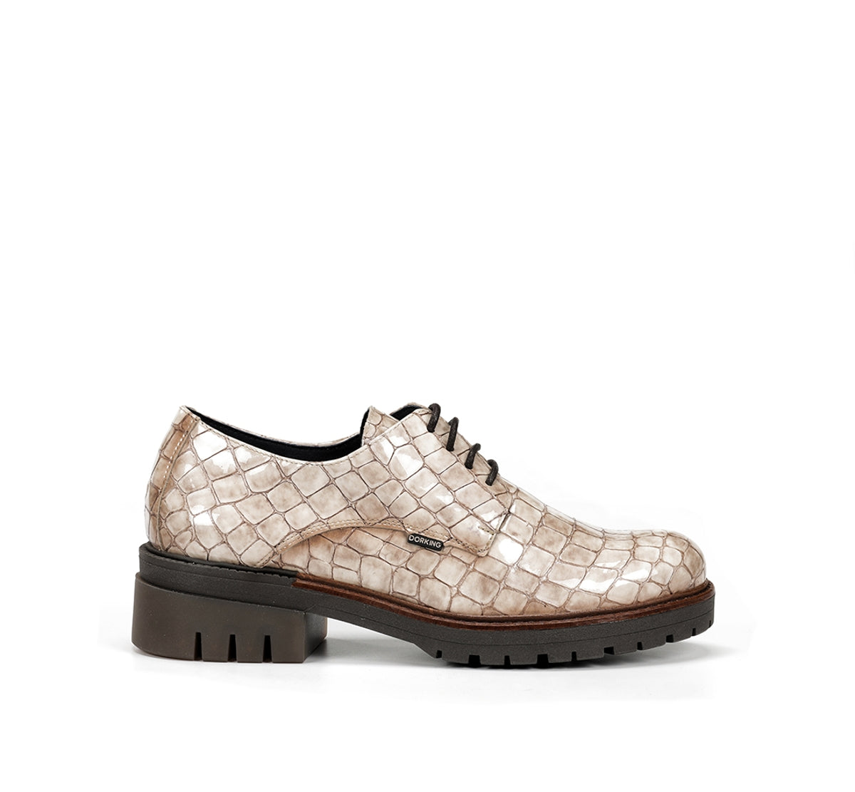 Dorking Cady D9577 mocassins femme taupe à lacets
