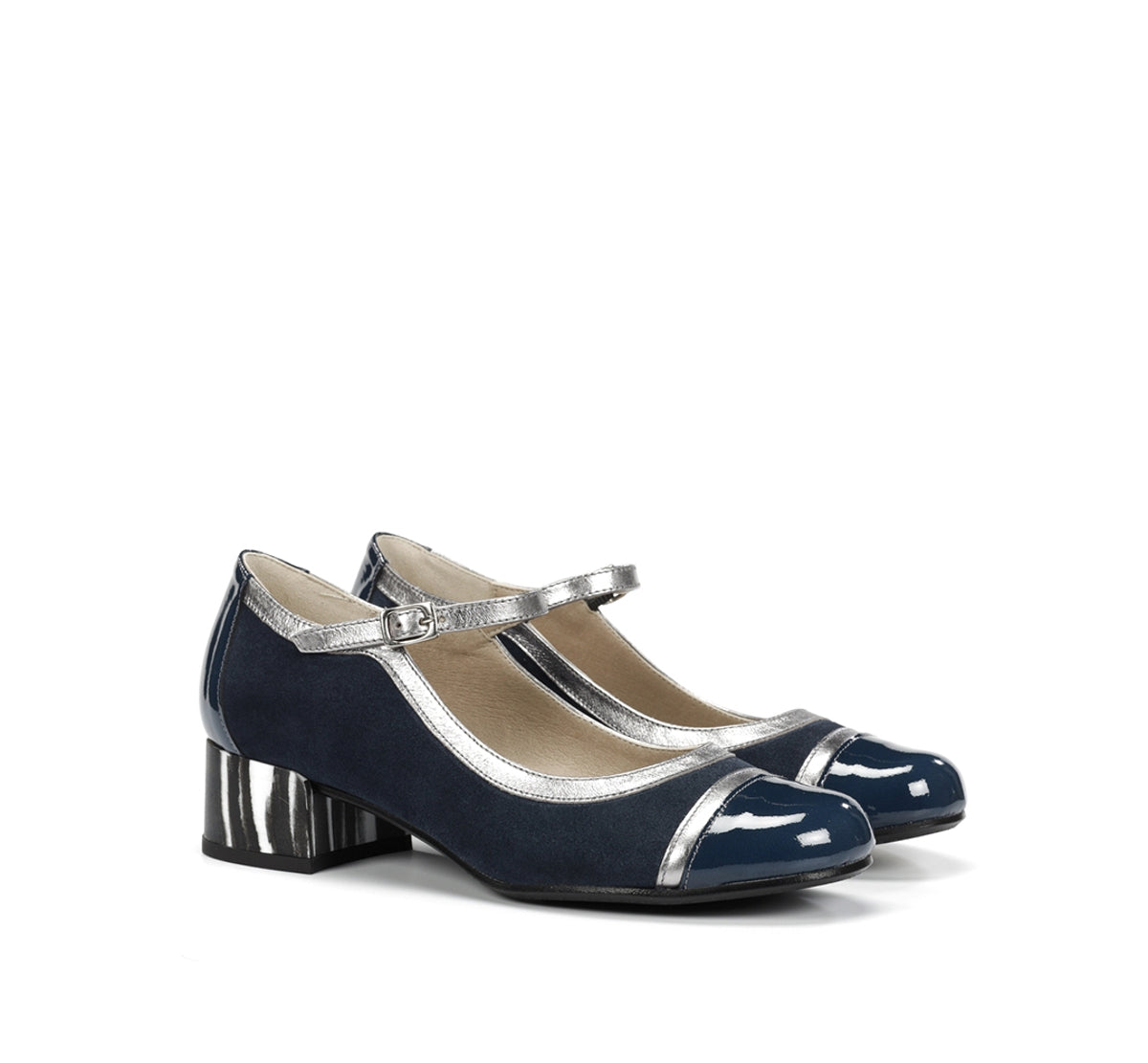 Dorking Frida D9027 escarpin bleu talon bas femme