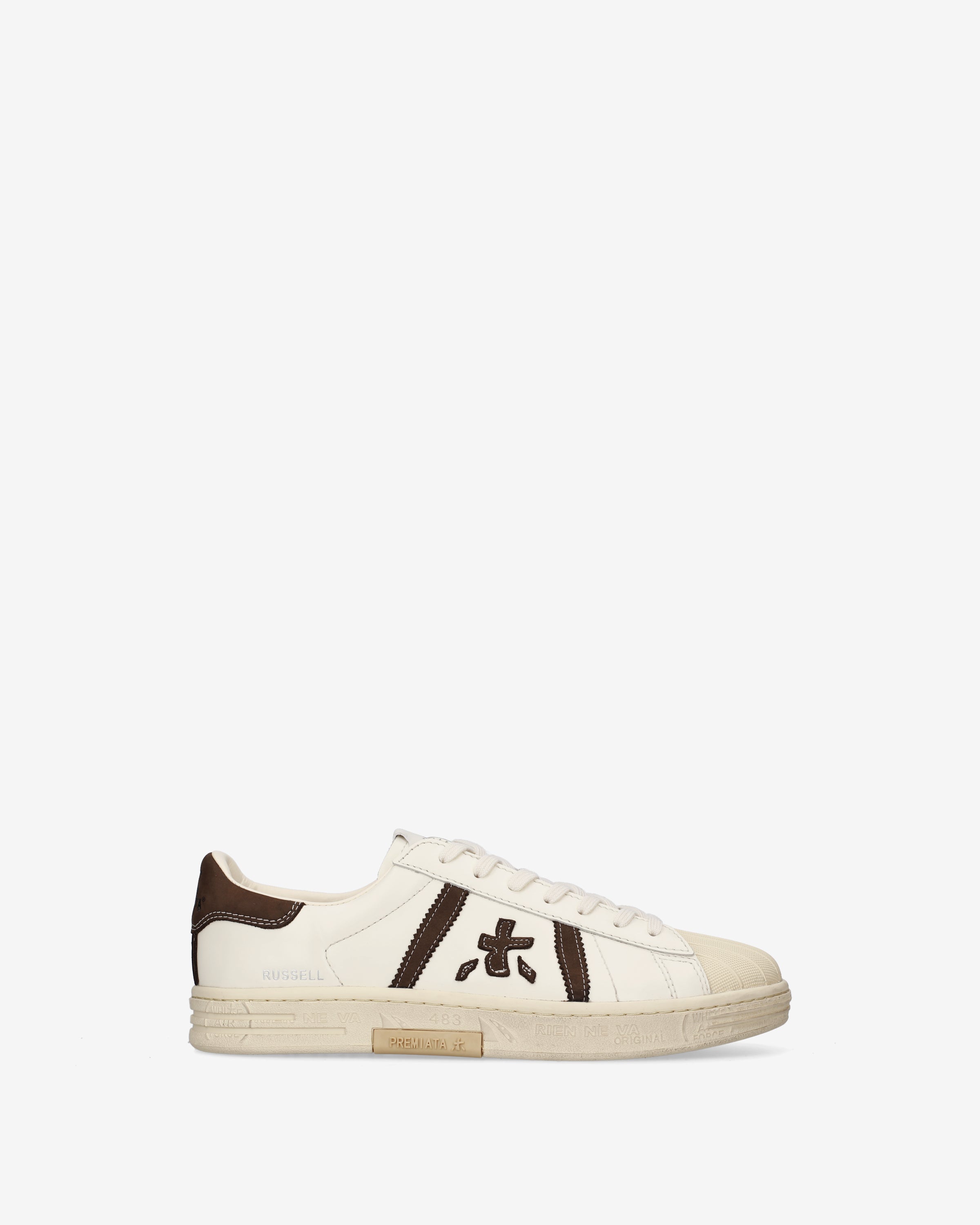 Premiata Russell 8556 sneakers cuir crème marron
