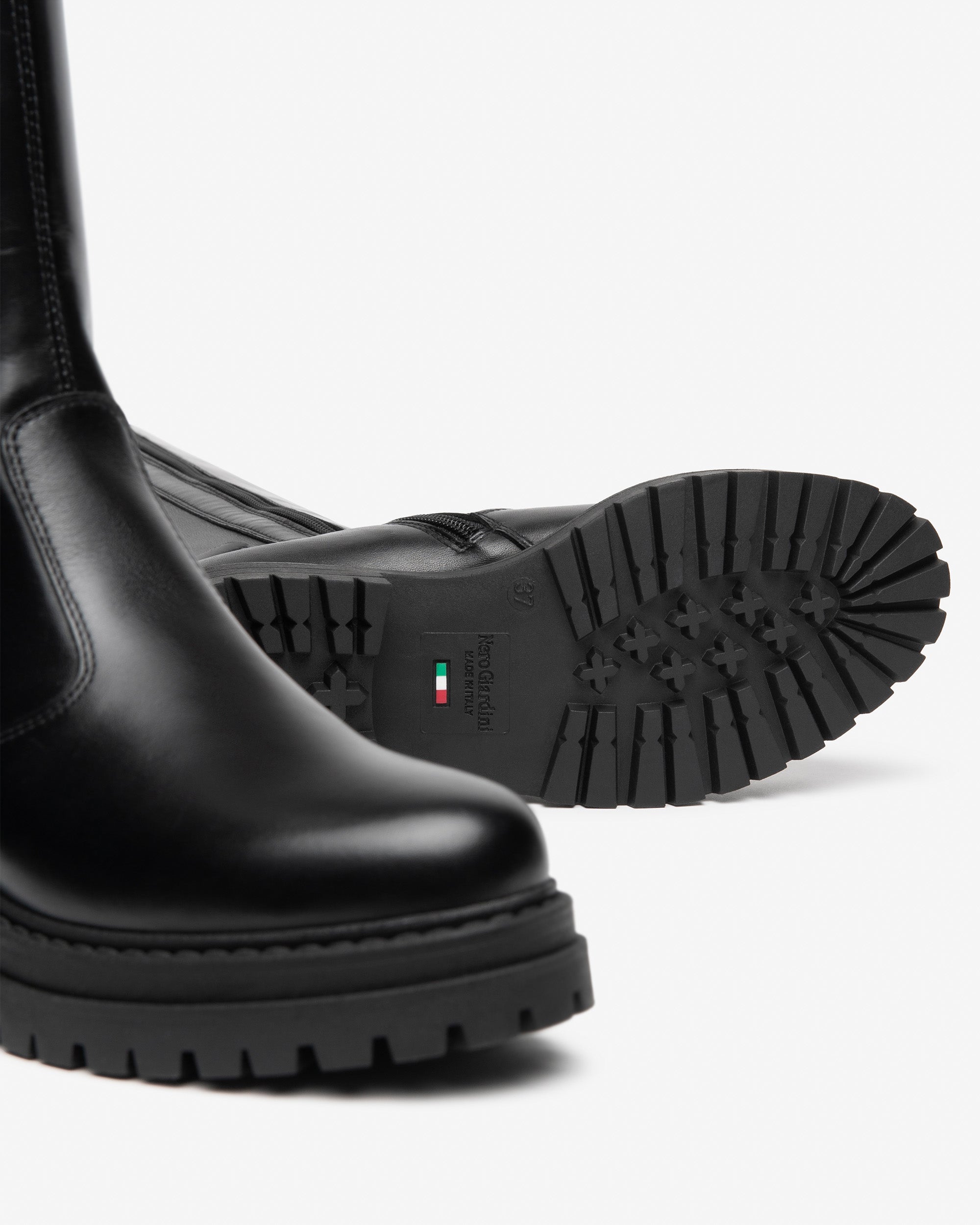 Nero Giardini Boots bottes cuir tissu zip pointure 38
