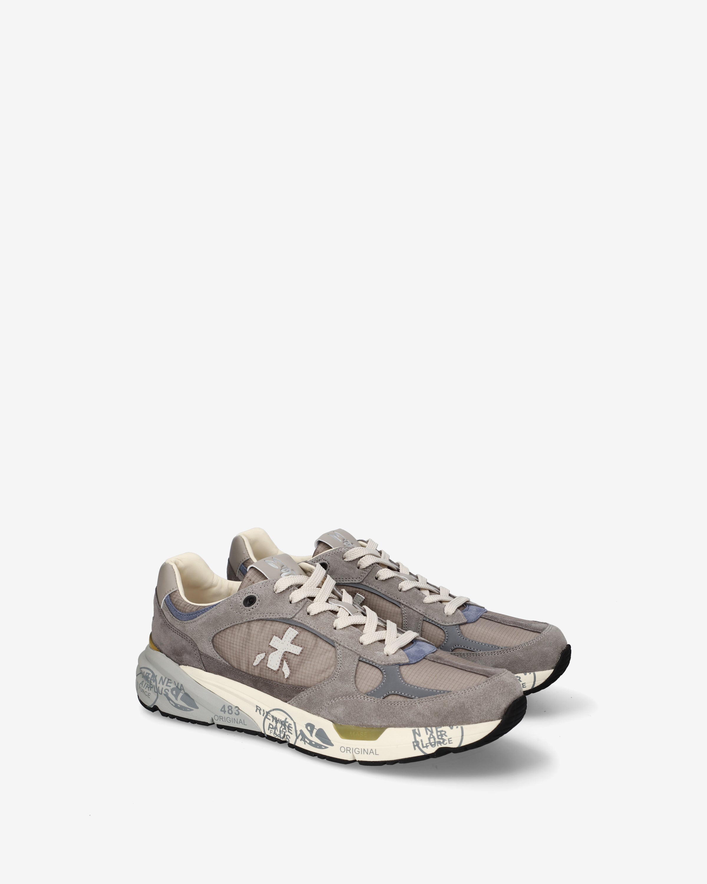 Premiata Mase25 8429 baskets gris clair daim technique