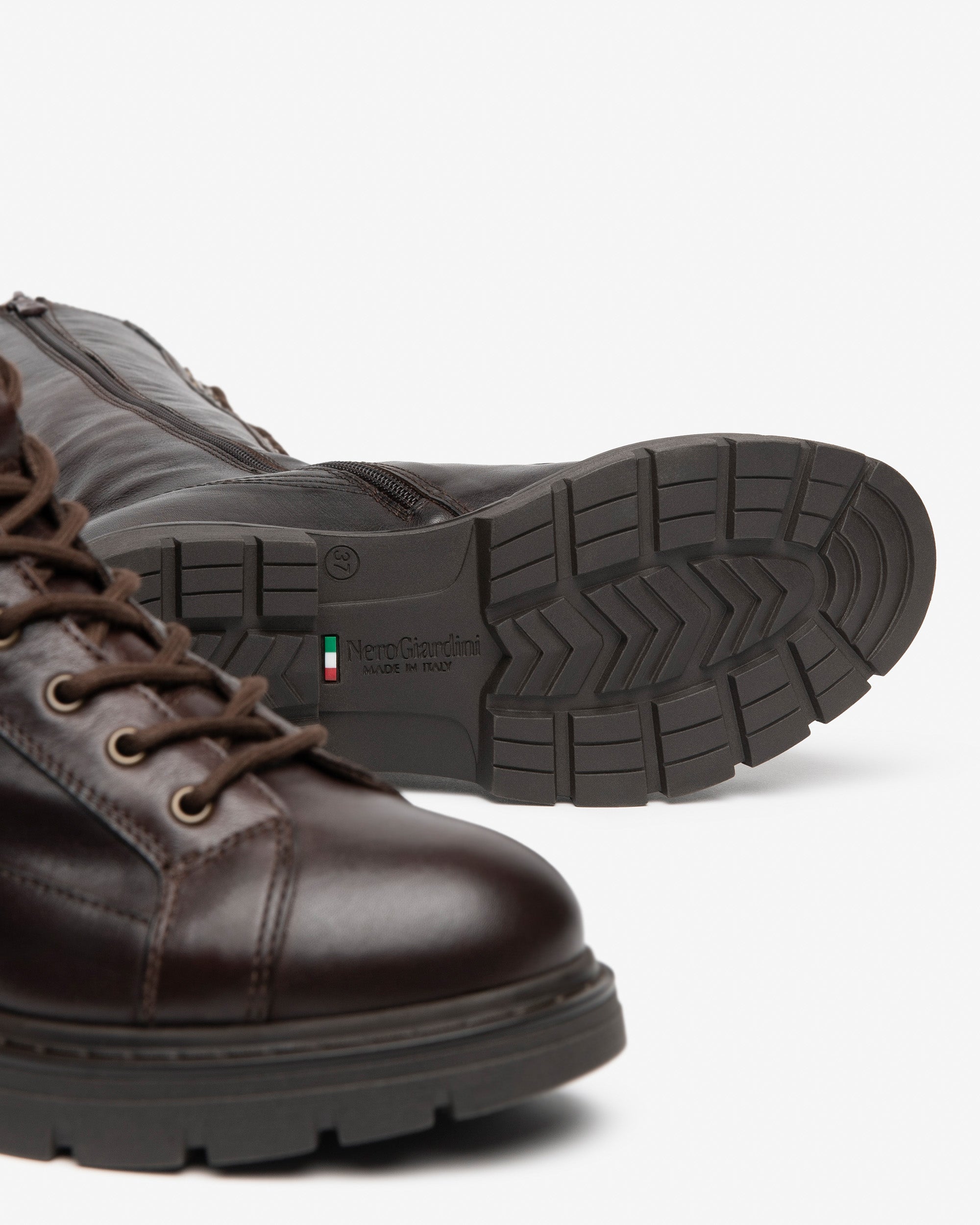 Nero Giardini Boots Bottines Cuir Lacets Talon 3 cm Femme