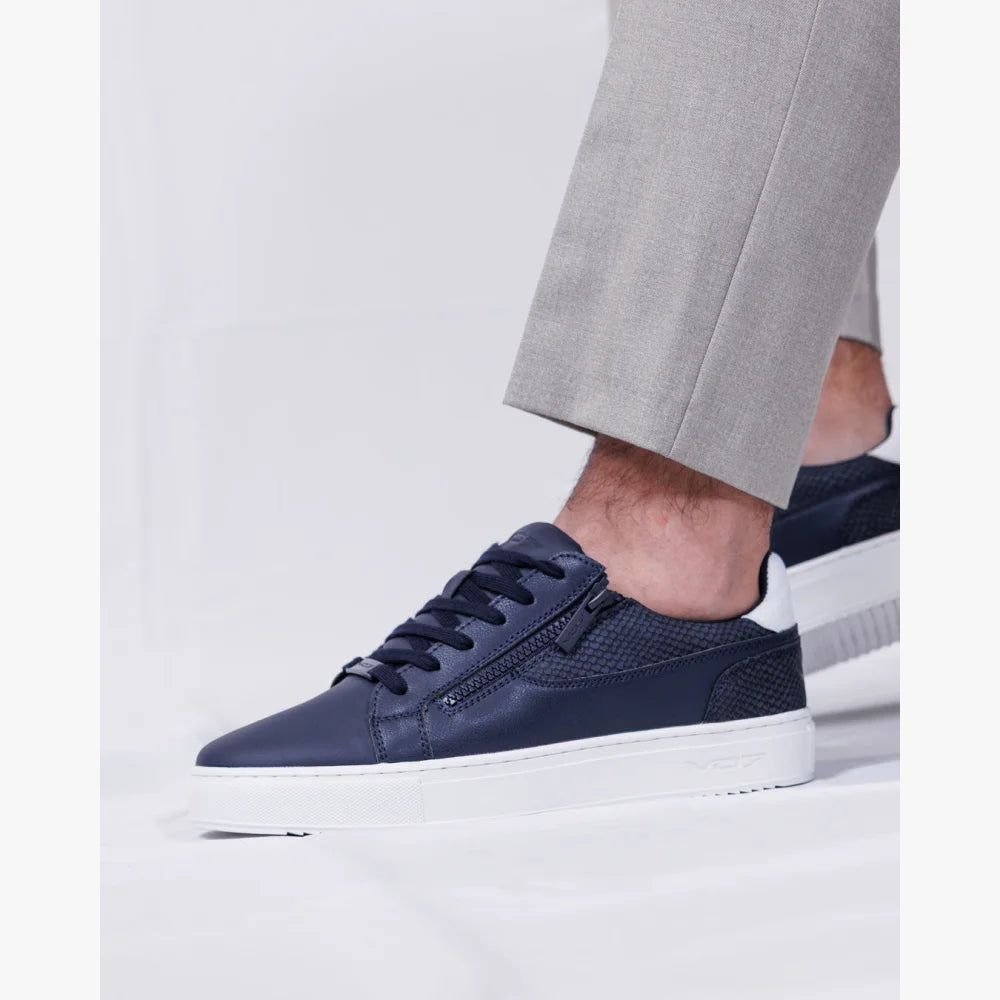 VO7 Roma Snake Navy sneakers cuir homme bleu marine