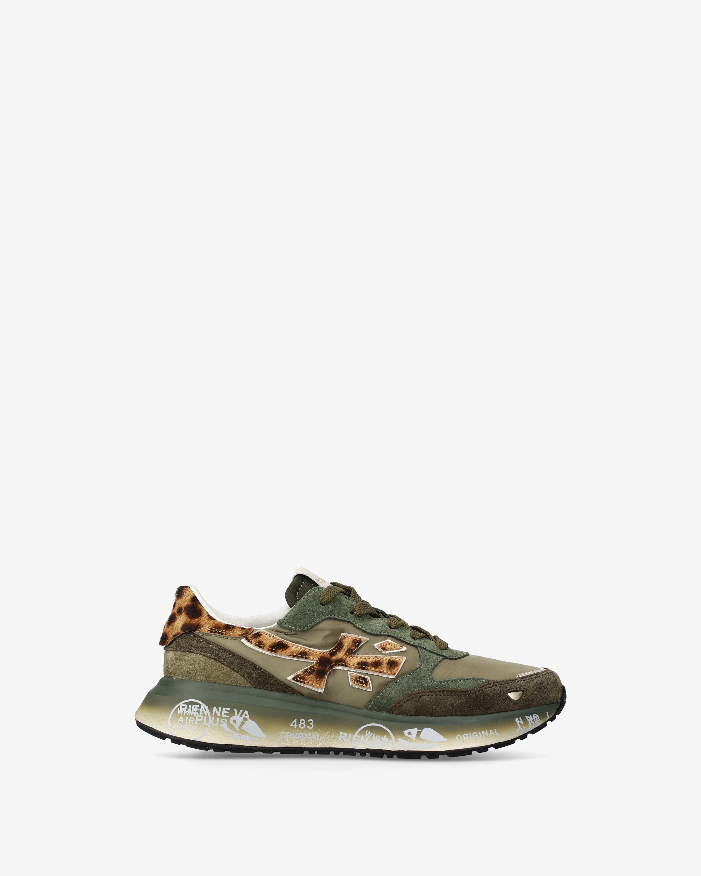 Premiata Lauryn 7790 sneakers femme vert sauge tissu et daim