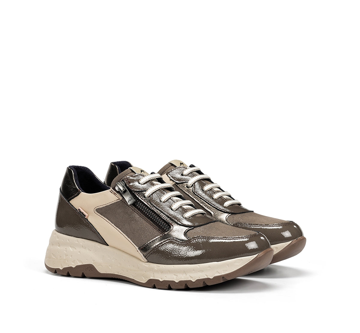 Fluchos Nexus F2308 baskets femme taupe cuir confort