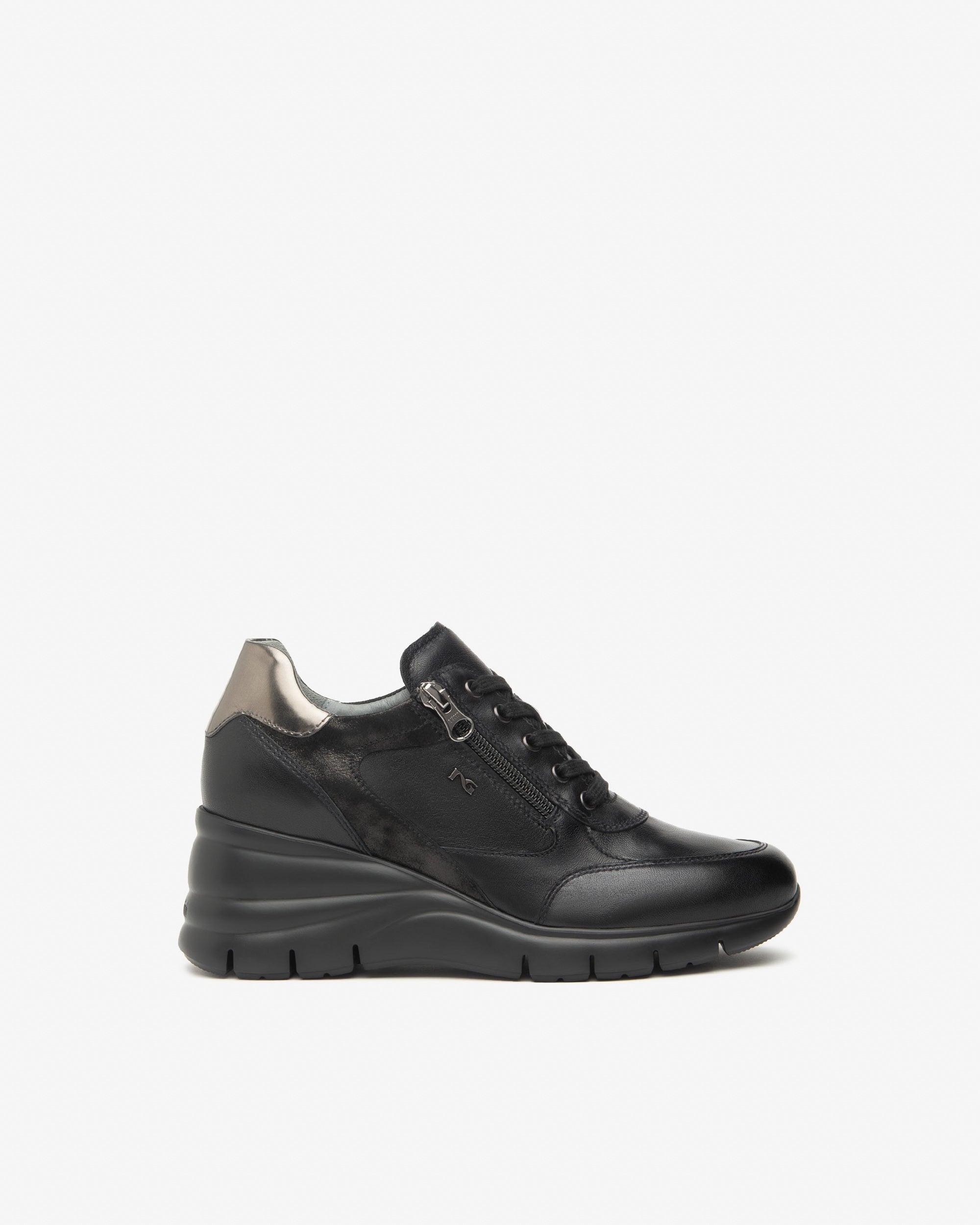 Nero Giardini Sneakers Baskets Cuir Femme Tissu Technique