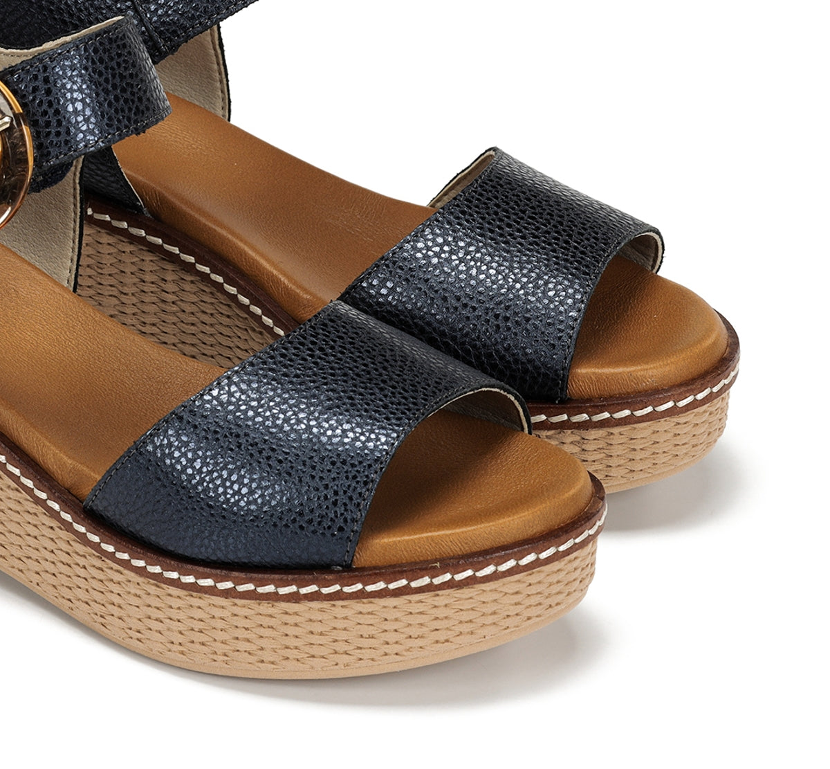 Dorking Nido D9450 sandale femme bleu plateforme